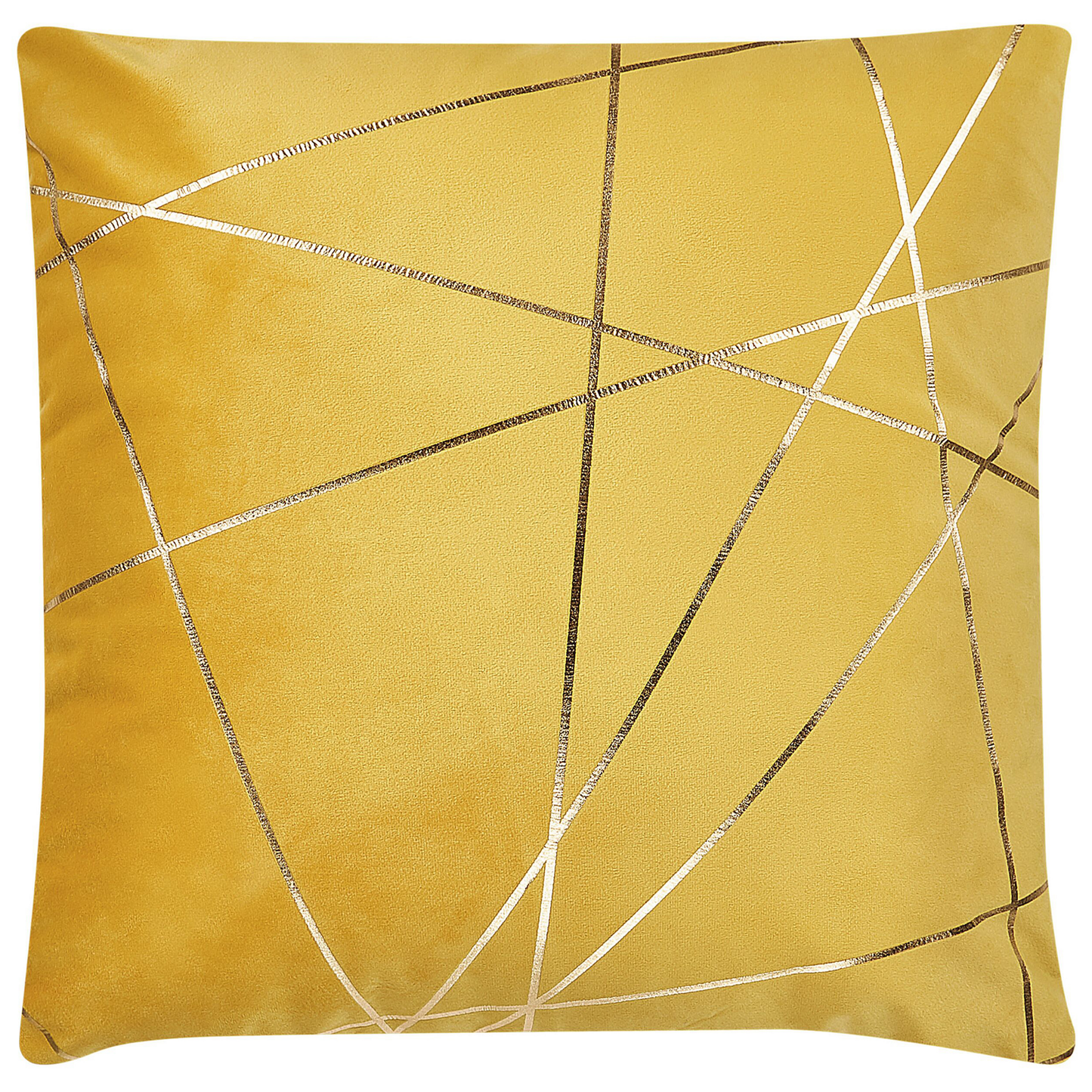 Dekokissen 2er Set PINUS Samtstoff 45 x 45 cm Gelb Geometrisches Muster