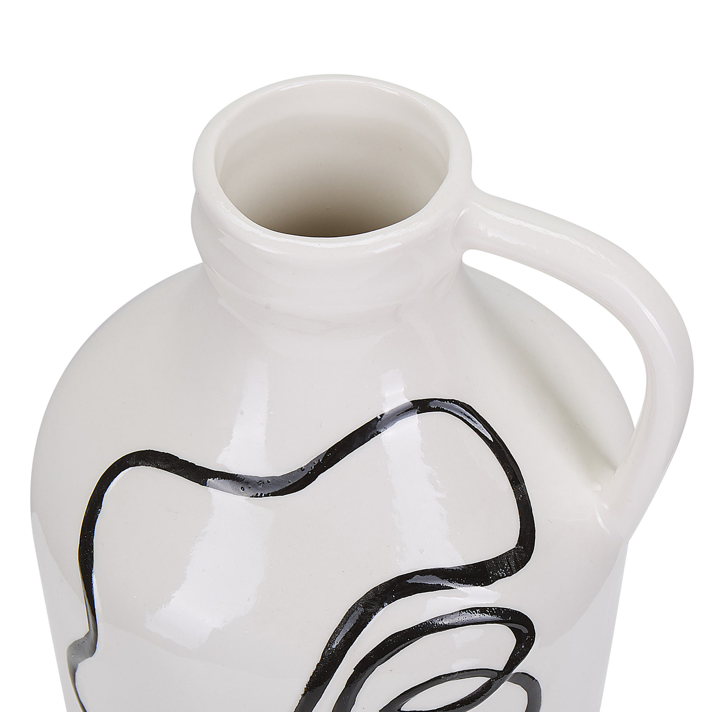 Blumenvase AGRINION Steinzeug 19 cm Weiss