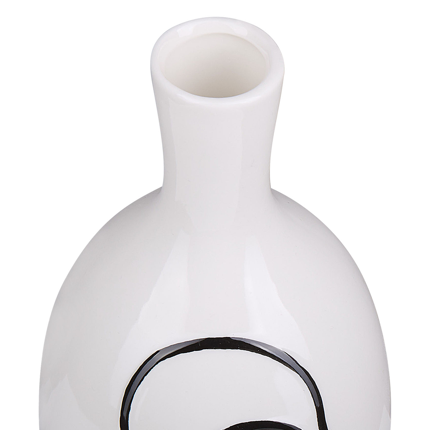 Blumenvase AKRAI Steinzeug 23 cm Weiss