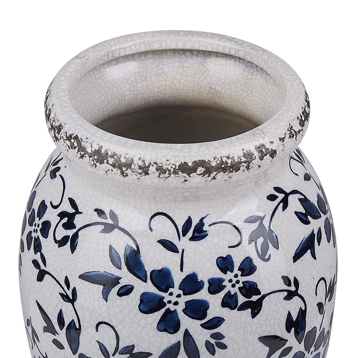 Blumenvase AMIDA Steinzeug 18 cm Weiss