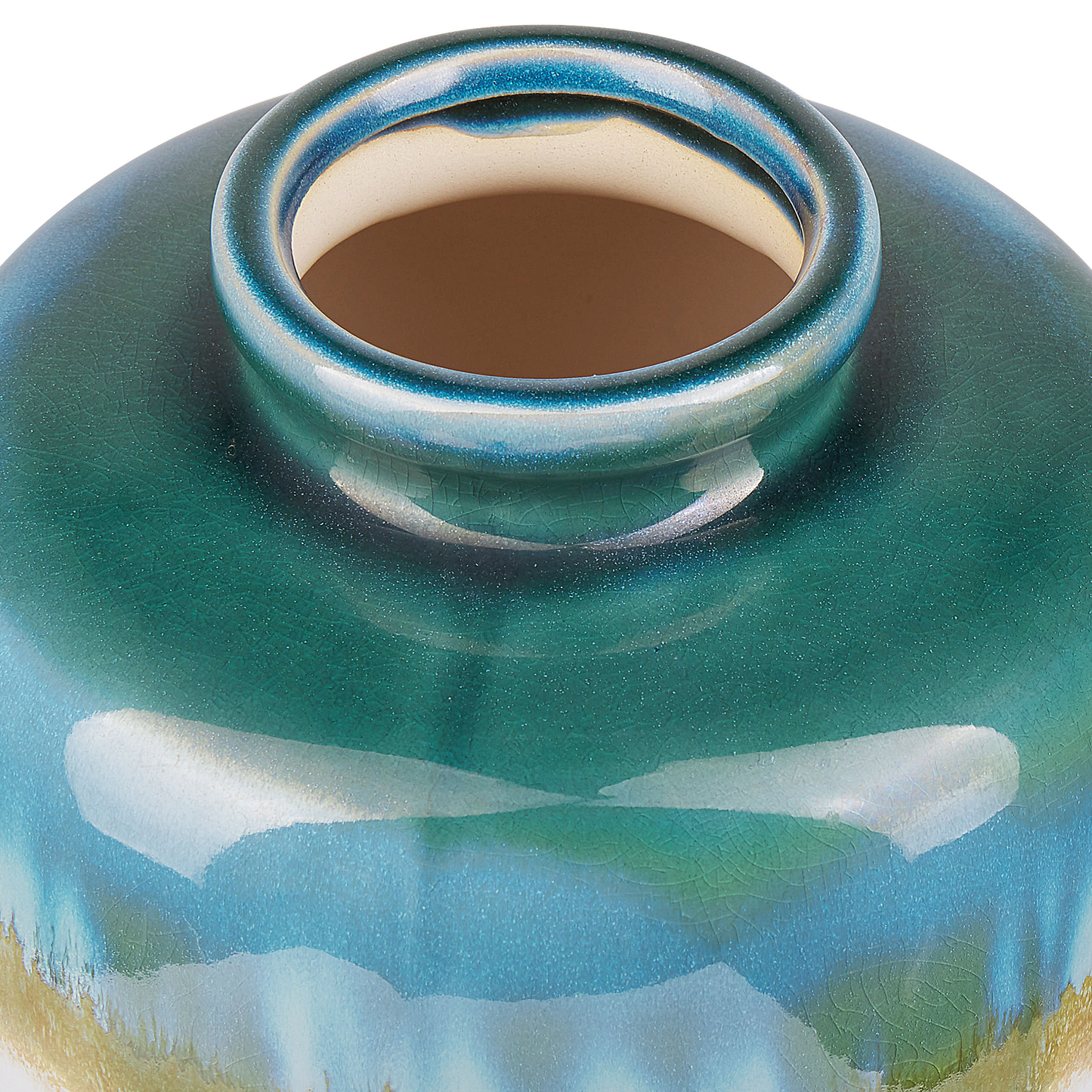 Steinzeug Blumenvase 16 Bunt Weiss COLOSSE