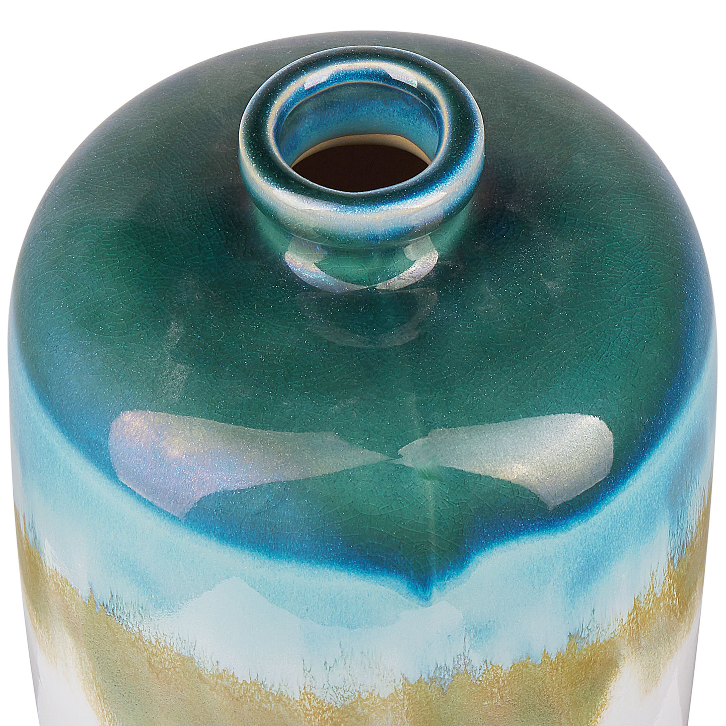 Steinzeug Blumenvase 22 Bunt Weiss COLOSSE