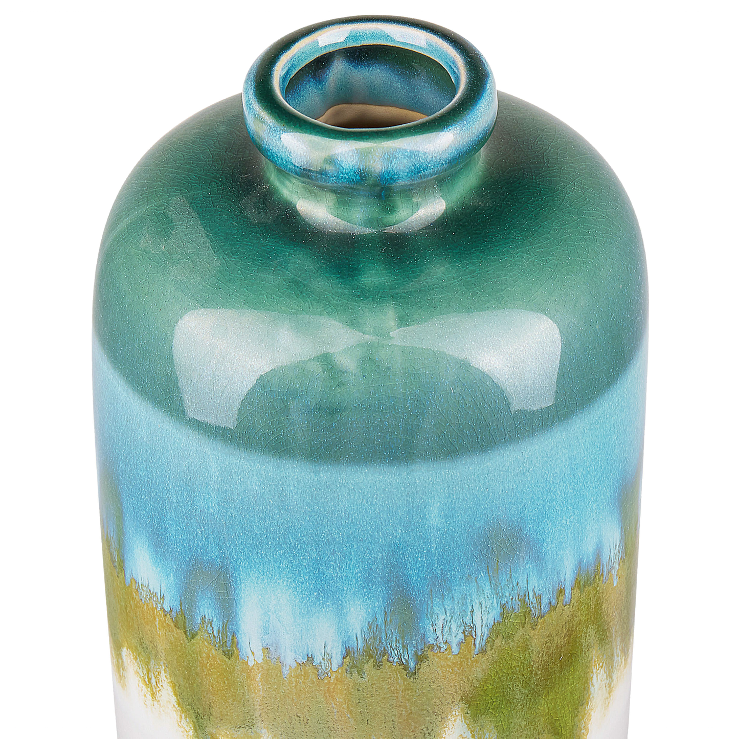 Steinzeug Blumenvase 31 Bunt Weiss COLOSSE