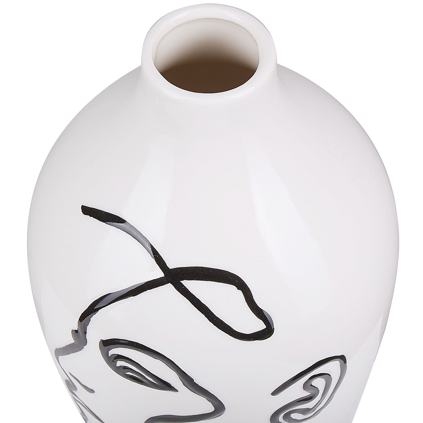 Blumenvase HELIKE Steinzeug 23 cm Weiss
