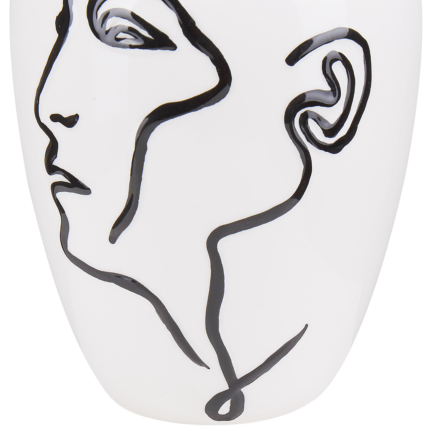 Blumenvase HELIKE Steinzeug 23 cm Weiss
