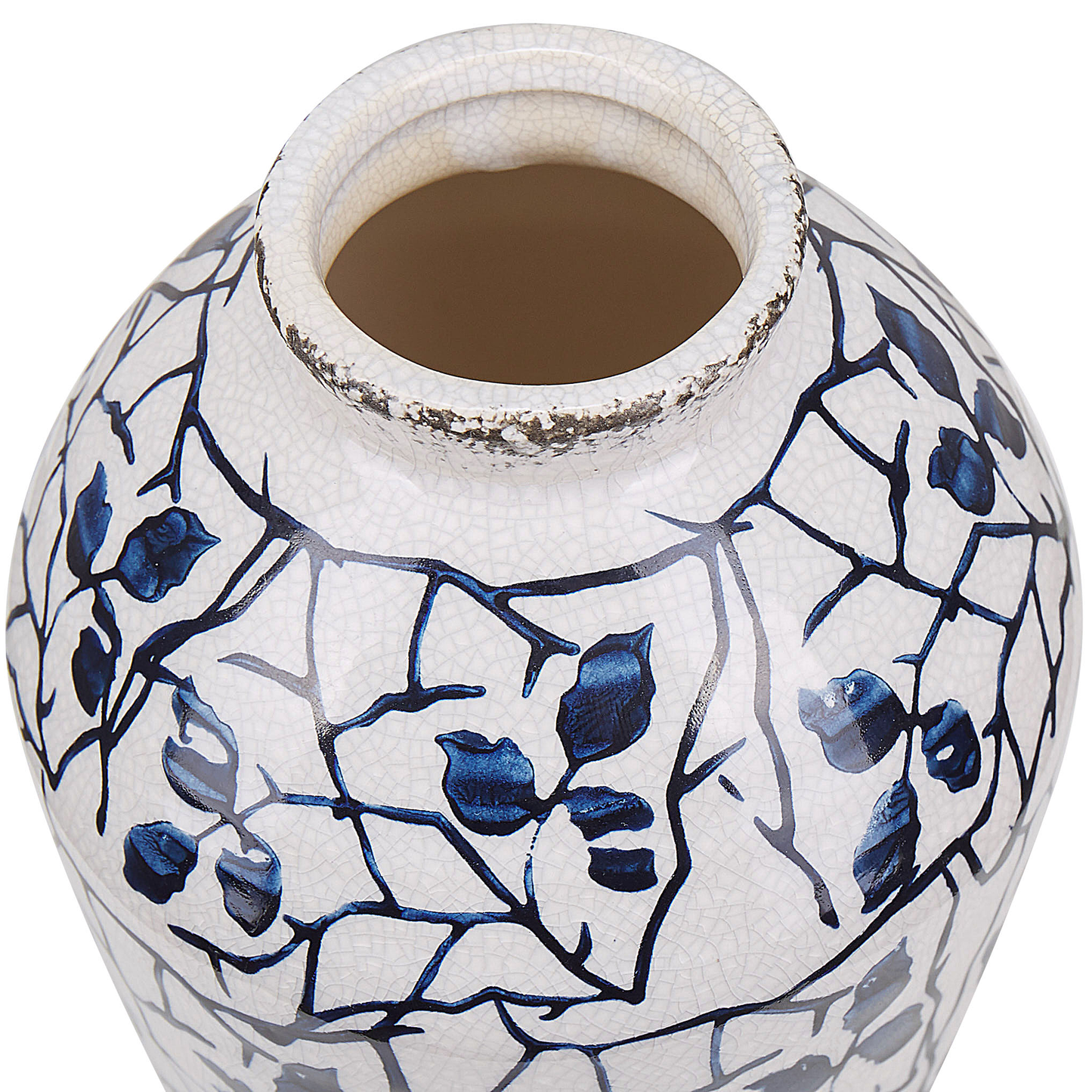 Blumenvase MALLIA Steinzeug 20 cm Weiss