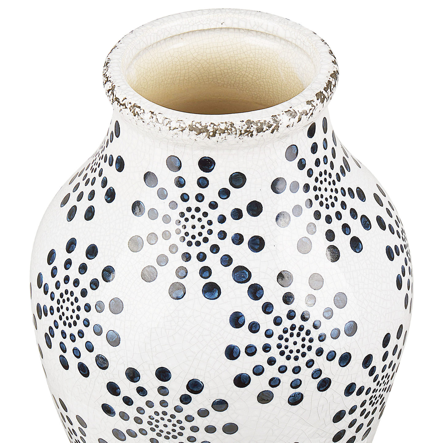 Blumenvase NEMEA Steinzeug 25 cm Weiss