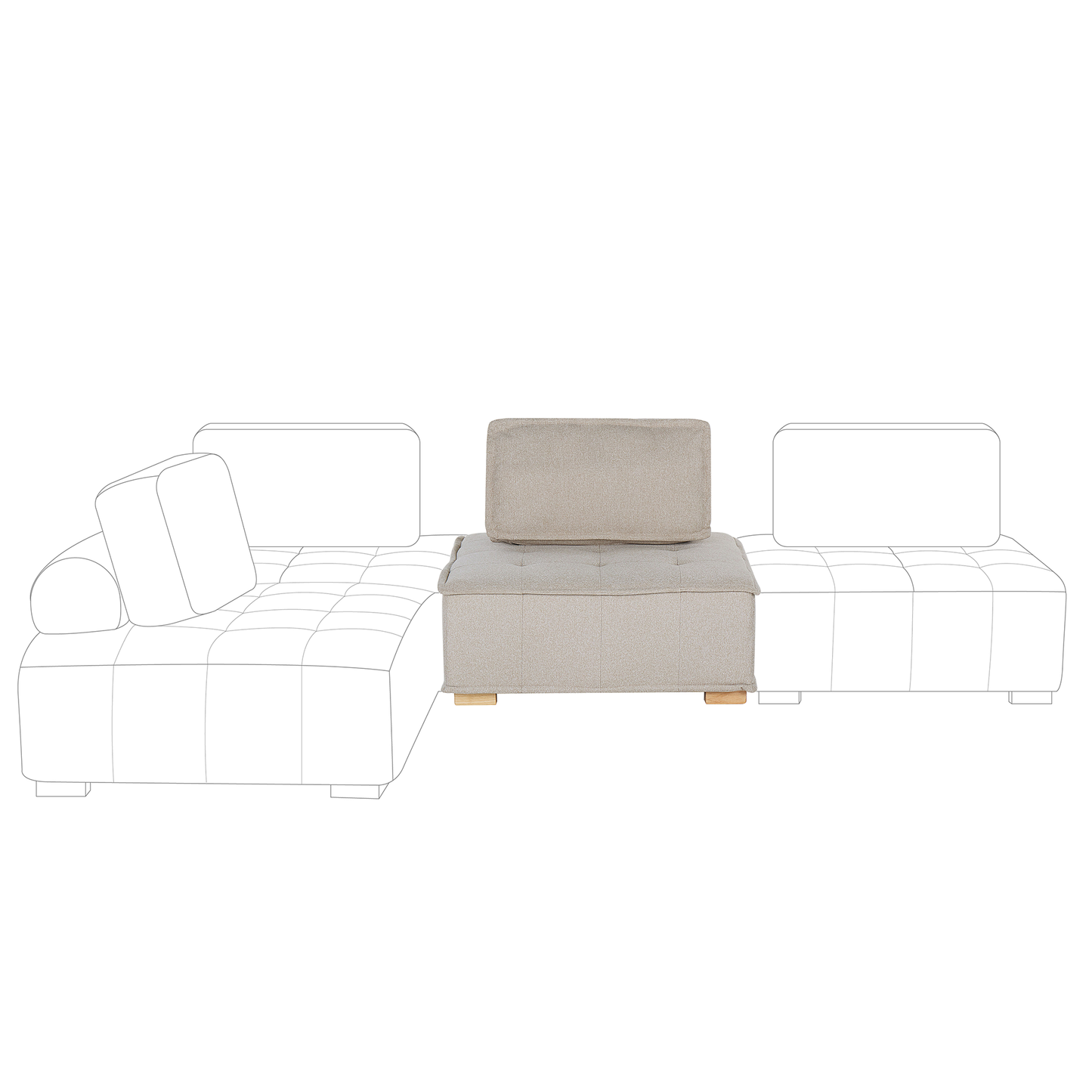 Mittelstück helles Beige TIBRO