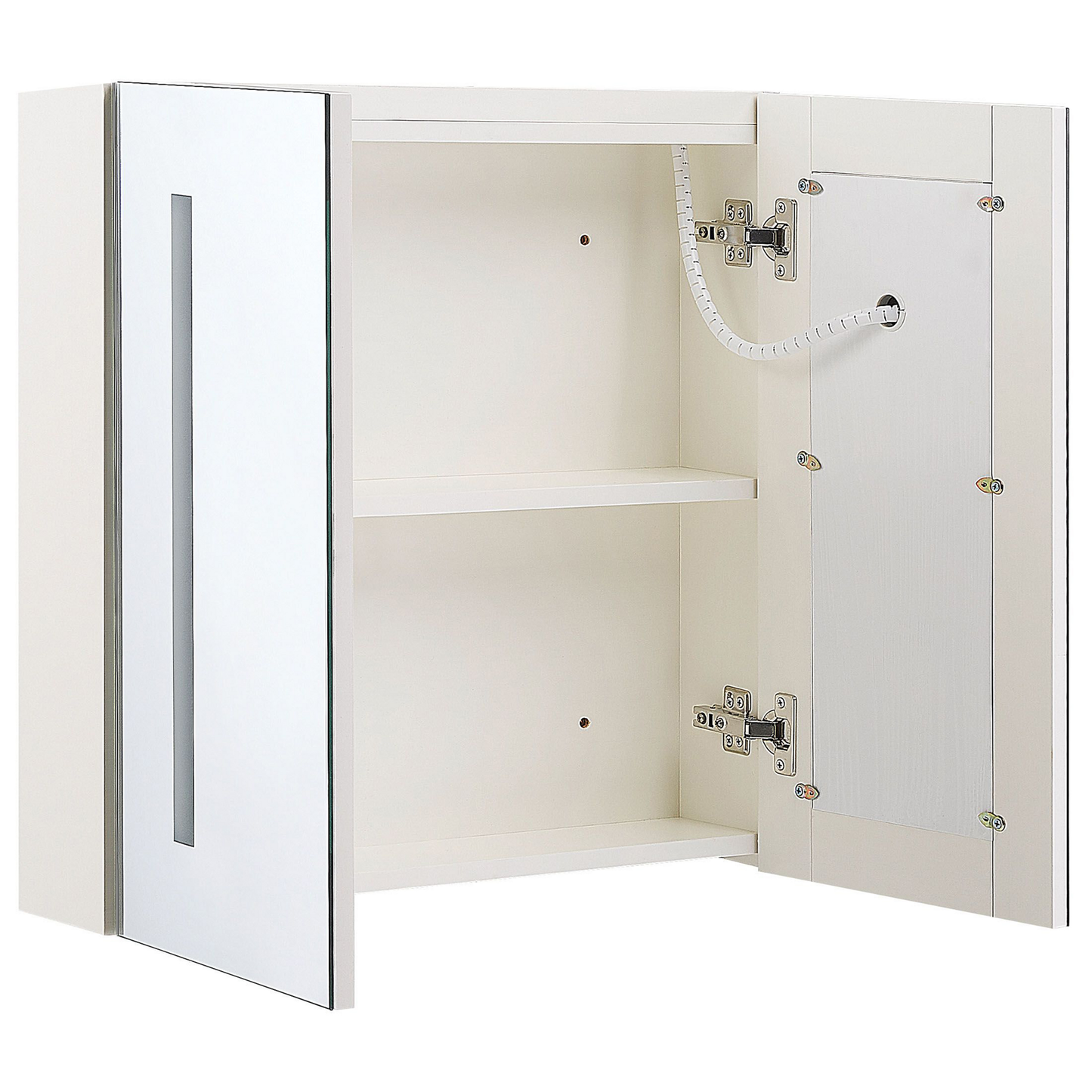 Bad-Spiegelschrank LED CHABUNCO 60 cm 60 cm Weiss