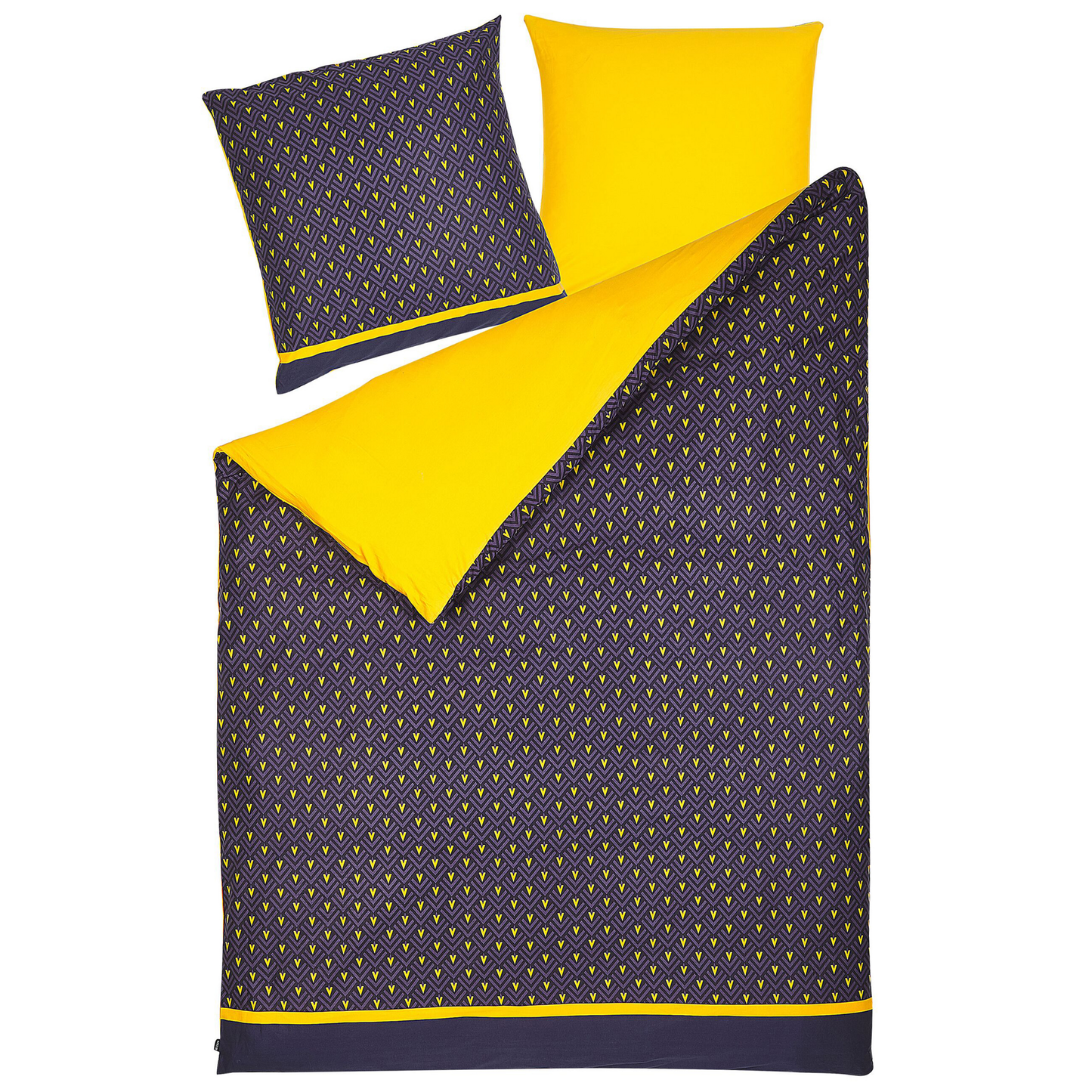Bettwäsche-Set WALLINGFORD Baumwollsatin 135 x 200 cm Blau