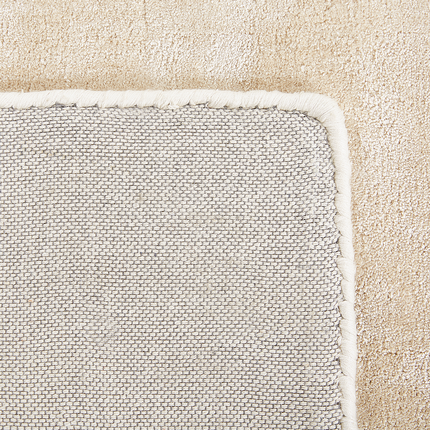 Teppich Viskose beige 80 x 150 cm Kurzflor GESI II