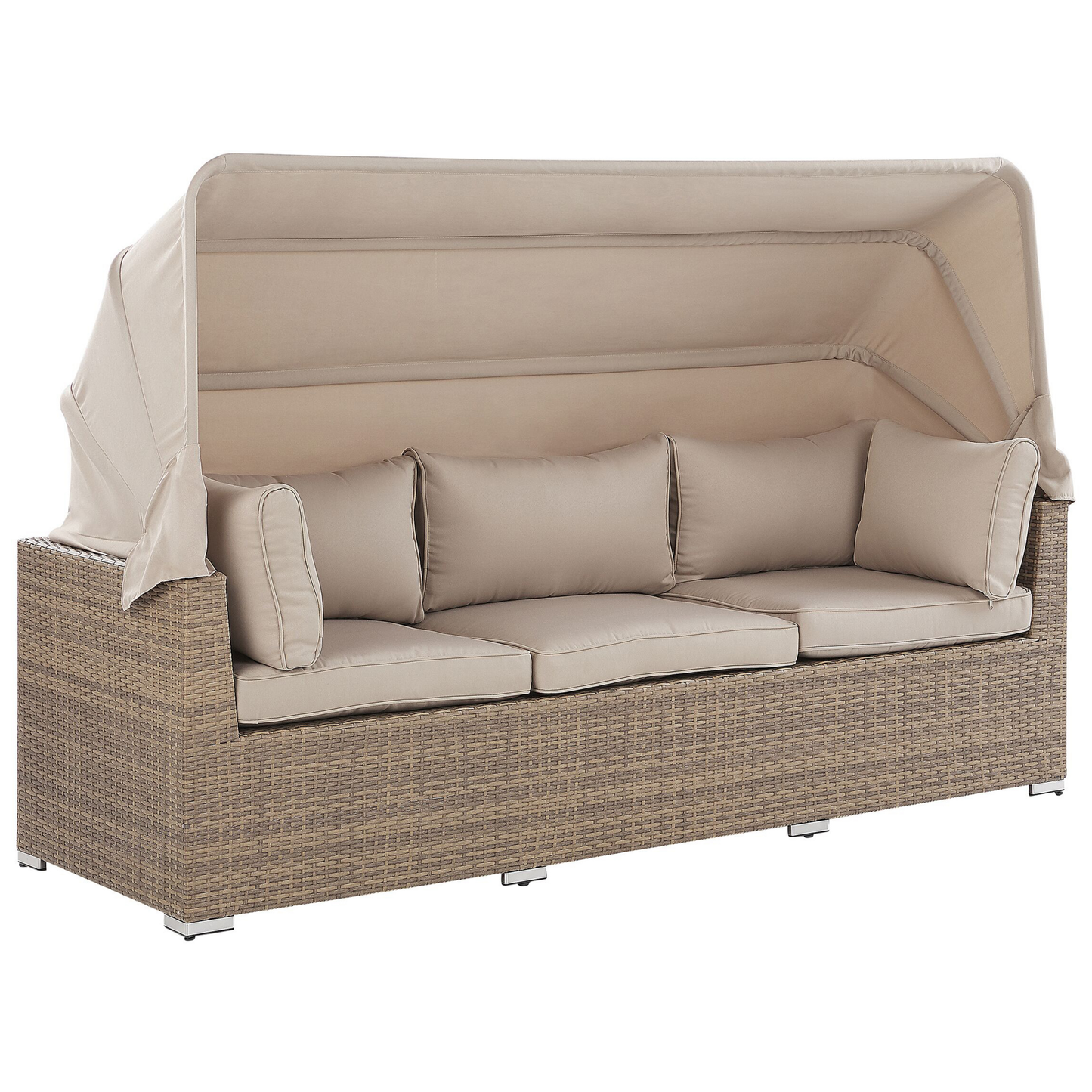 Lounge Set mit Tisch 5-Sitzer COCCOLIA modular Polyrattan Beige