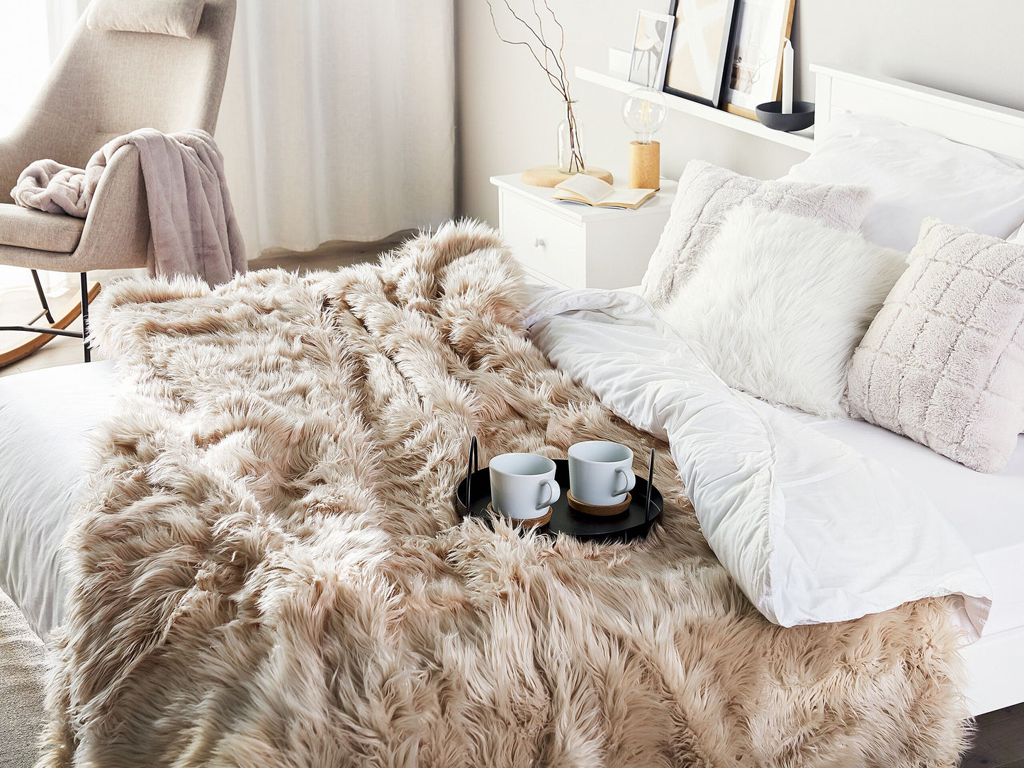 Tagesdecke DELICE 200 x 220 cm Hellbraun