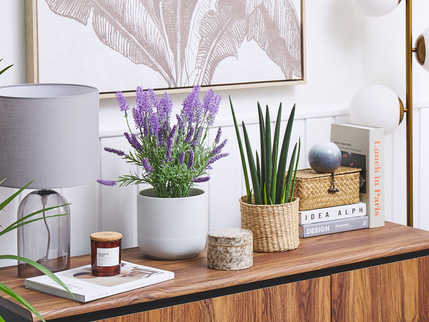 Kunstpflanze im Blumentopf 42 cm LAVENDER PLANT