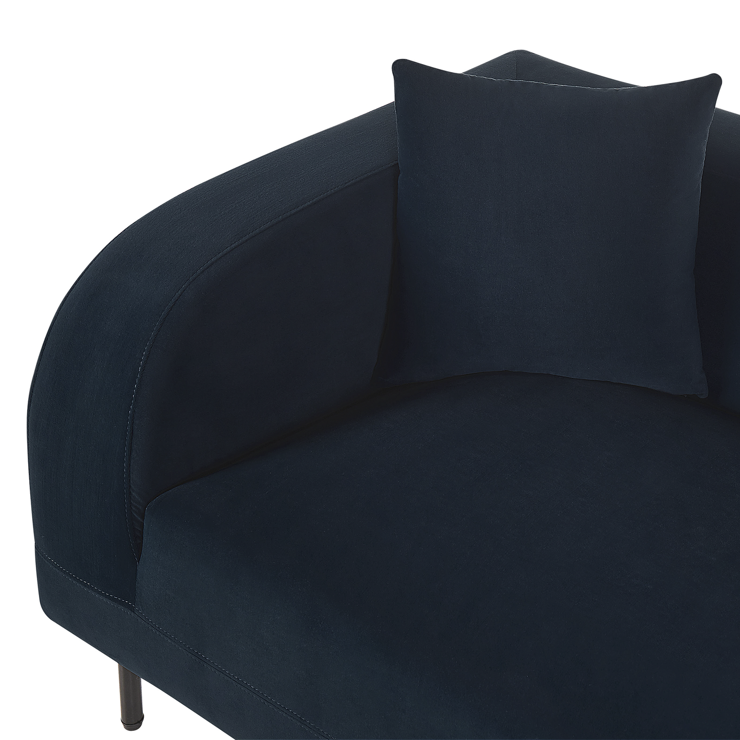 Chaiselongue Samtstoff dunkelblau linksseitig LE CRAU