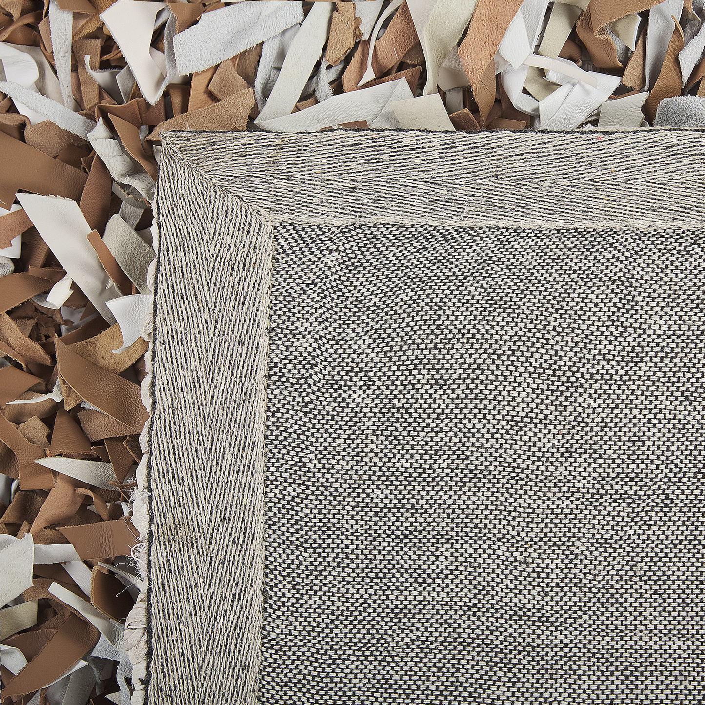 Teppich Leder braun / grau 140 x 200 cm Shaggy MUT