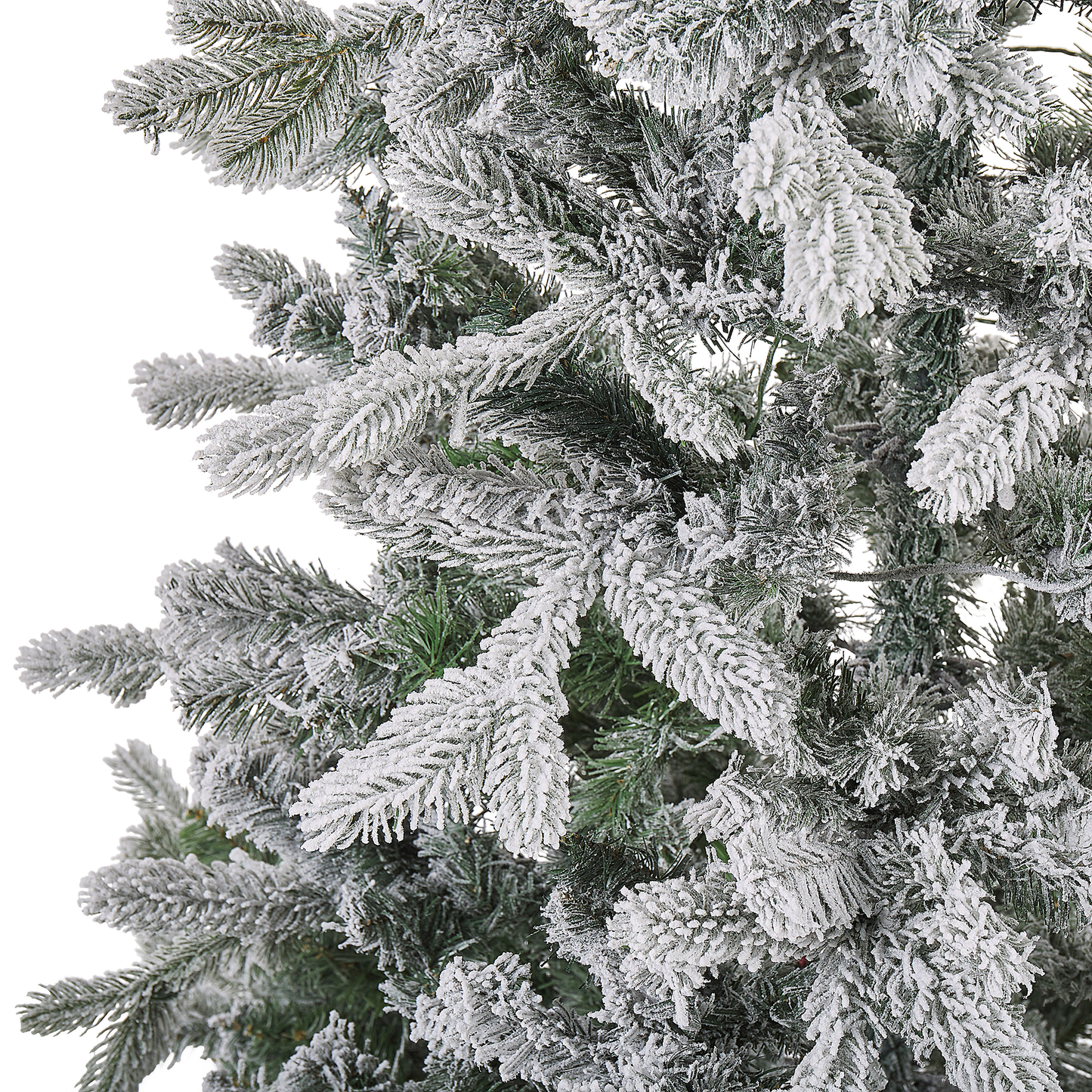 Künstlicher Weihnachtsbaum mit LED Beleuchtung schneebedeckt 210 cm weiss TATLOW