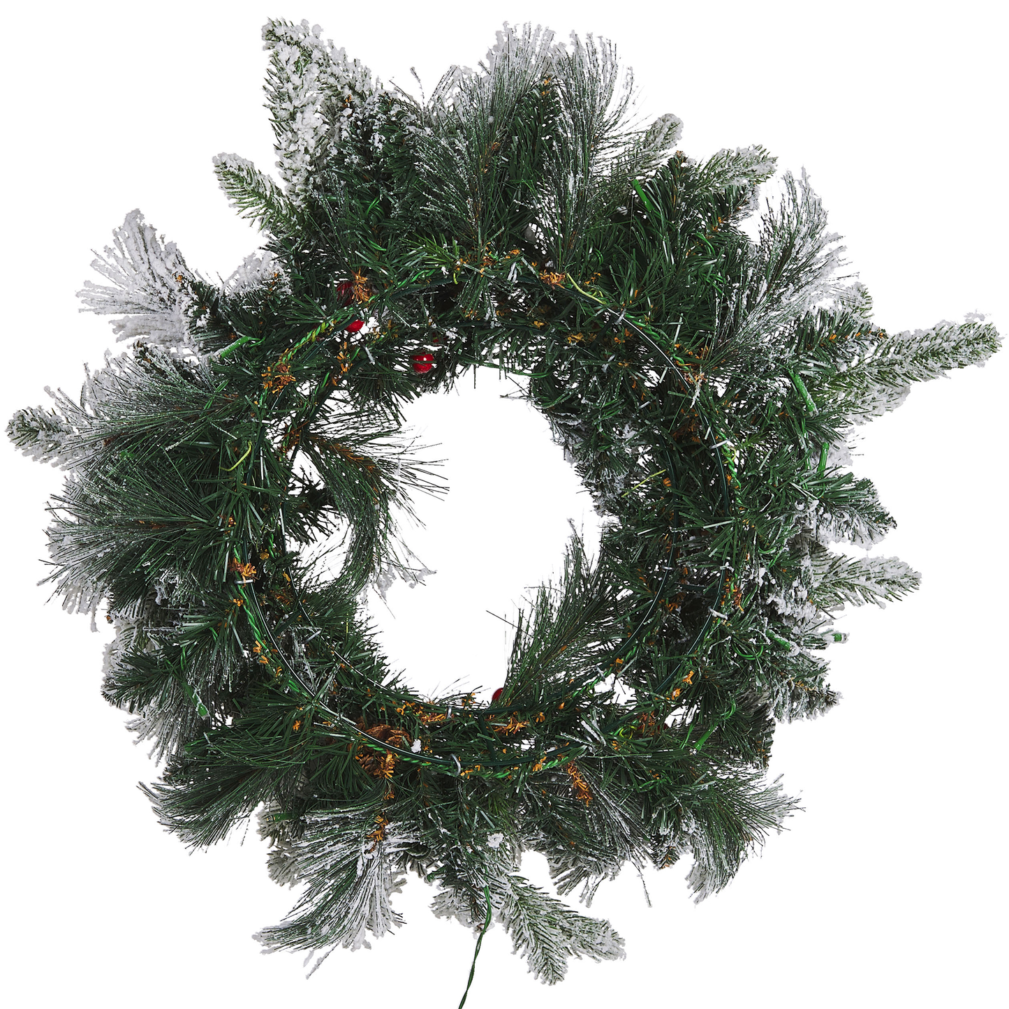 Dekokranz weiss mit LED-Beleuchtung Schnee bedeckt ⌀ 55 cm WHITEHORN