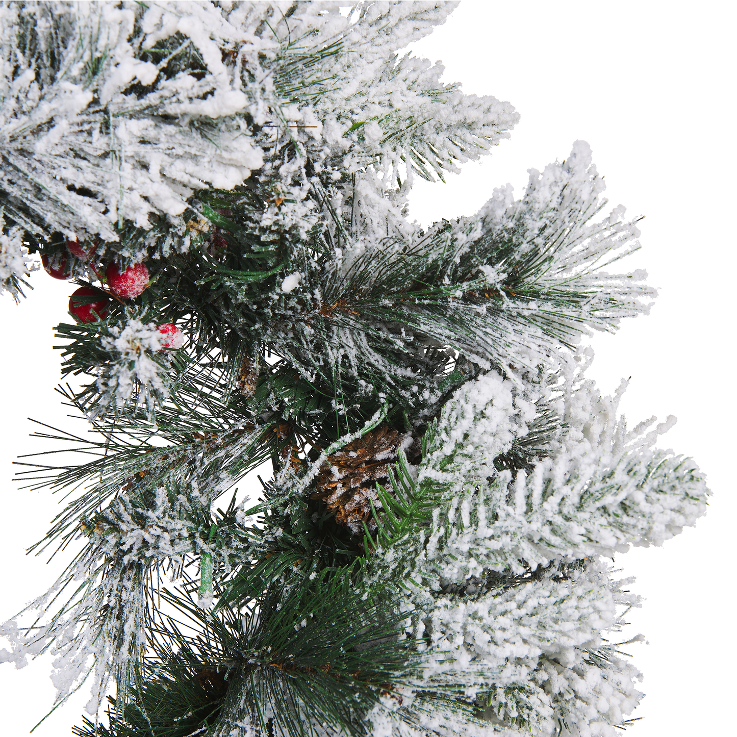 Dekokranz weiss mit LED-Beleuchtung Schnee bedeckt ⌀ 55 cm WHITEHORN