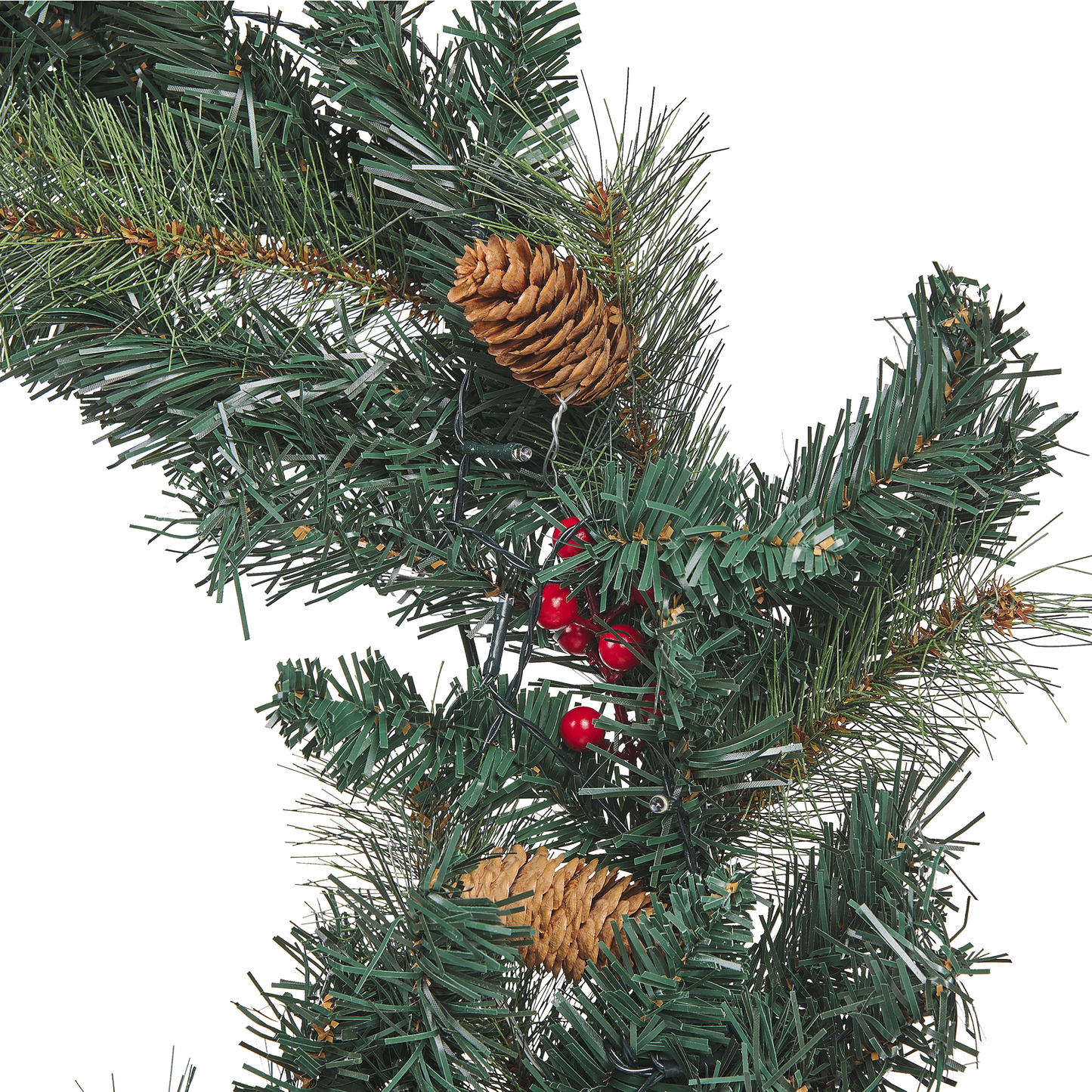 Dekokranz grün mit LED-Beleuchtung Zapfen ⌀ 60 cm TENALA