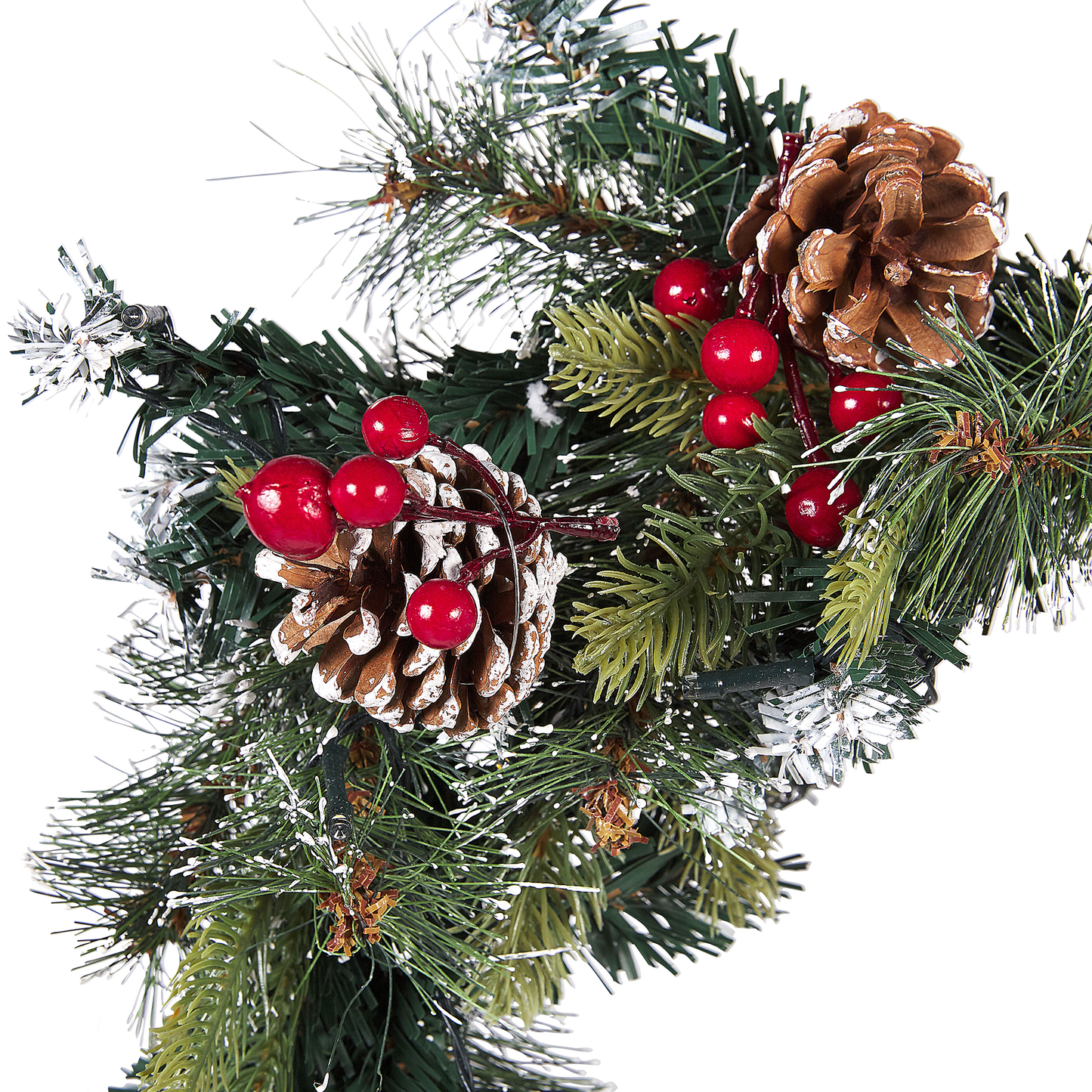 Weihnachtsgirlande grün mit LED-Beleuchtung Schnee bedeckt 180 cm PAIMIO