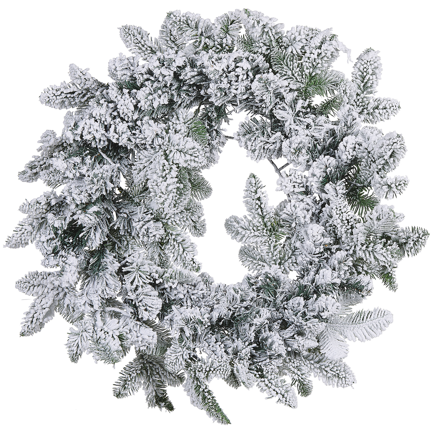 Dekokranz weiss mit LED-Beleuchtung Schnee bedeckt ⌀ 70 cm SUNDO