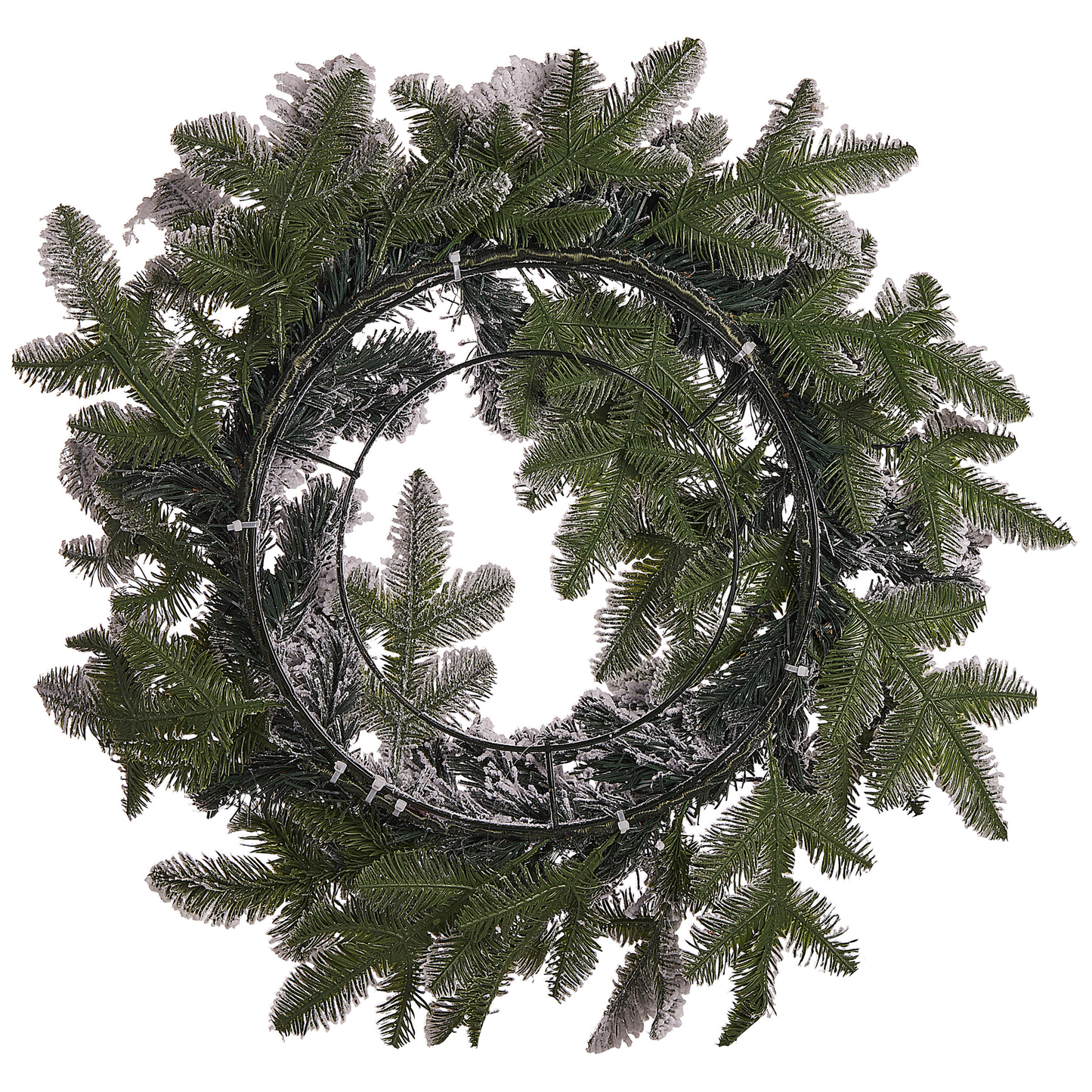 Dekokranz weiss mit LED-Beleuchtung Schnee bedeckt ⌀ 70 cm SUNDO