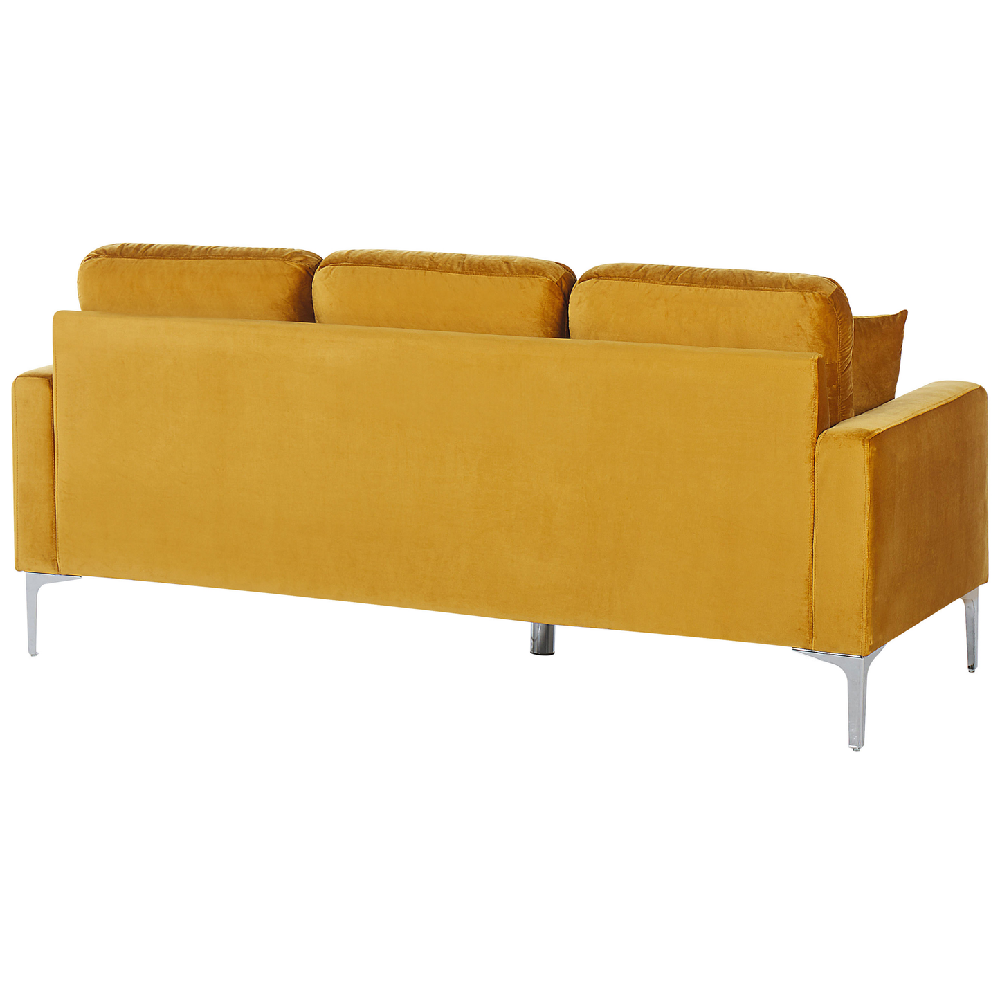 3-Sitzer Sofa Samtstoff senfgelb mit Kissen GAVLE