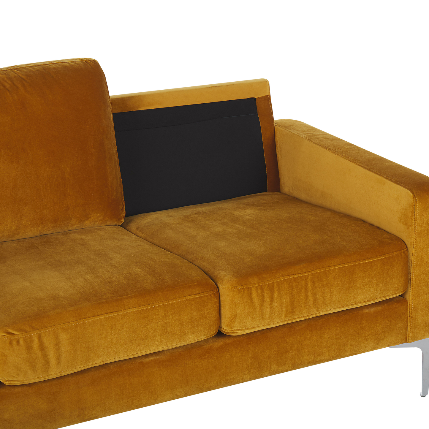 3-Sitzer Sofa Samtstoff senfgelb mit Kissen GAVLE