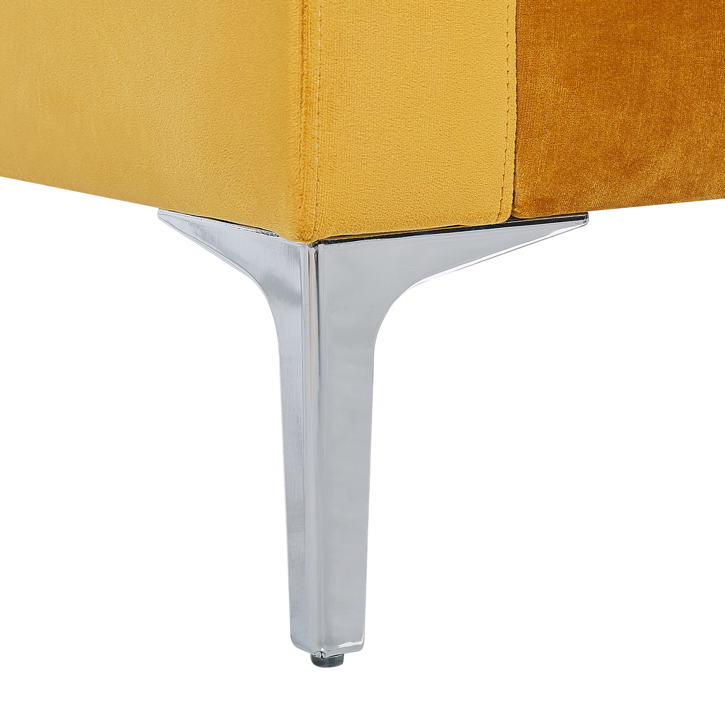 3-Sitzer Sofa Samtstoff senfgelb mit Kissen GAVLE