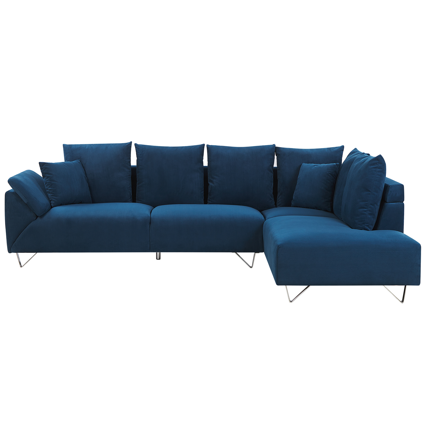 Ecksofa Cord linksseitig marineblau LUNNER