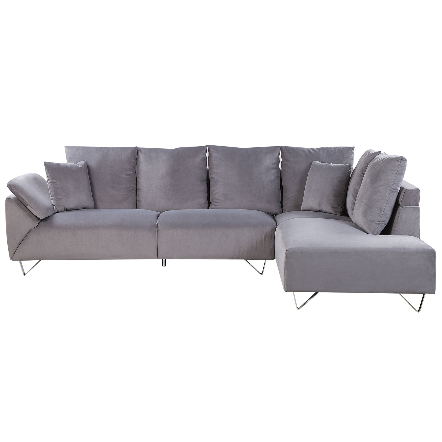 4-Sitzer Ecksofa Cord grau linksseitig LUNNER