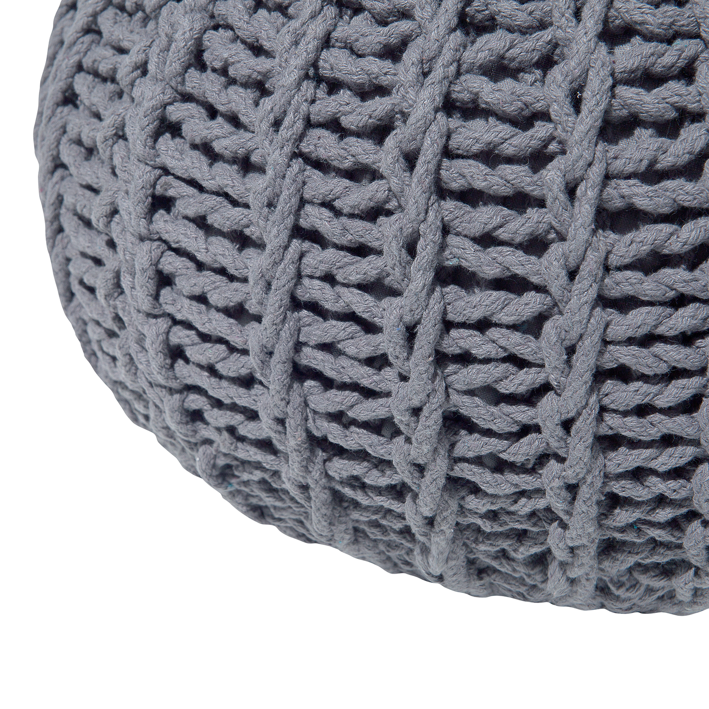 Pouf dunkelgrau ⌀ 50 cm CONRAD II