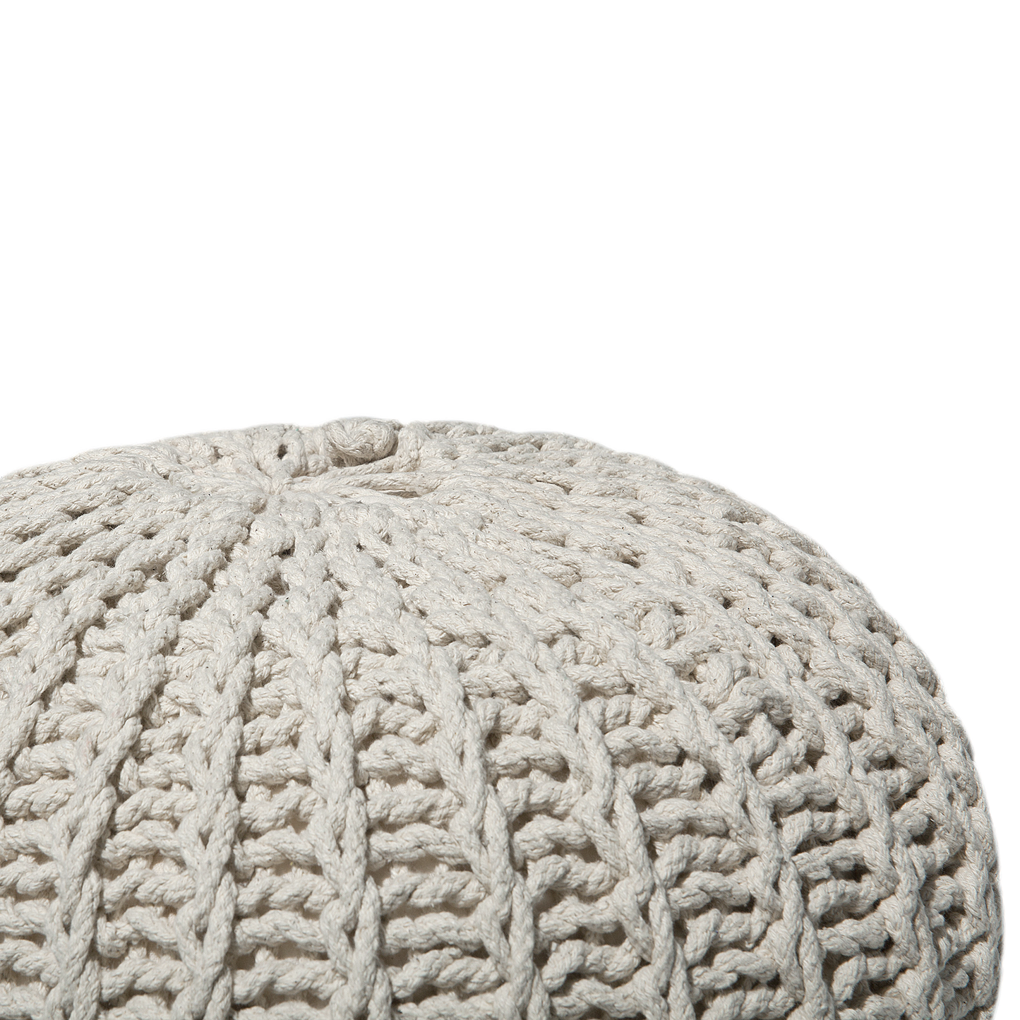 Pouf beige ⌀ 50 cm CONRAD II