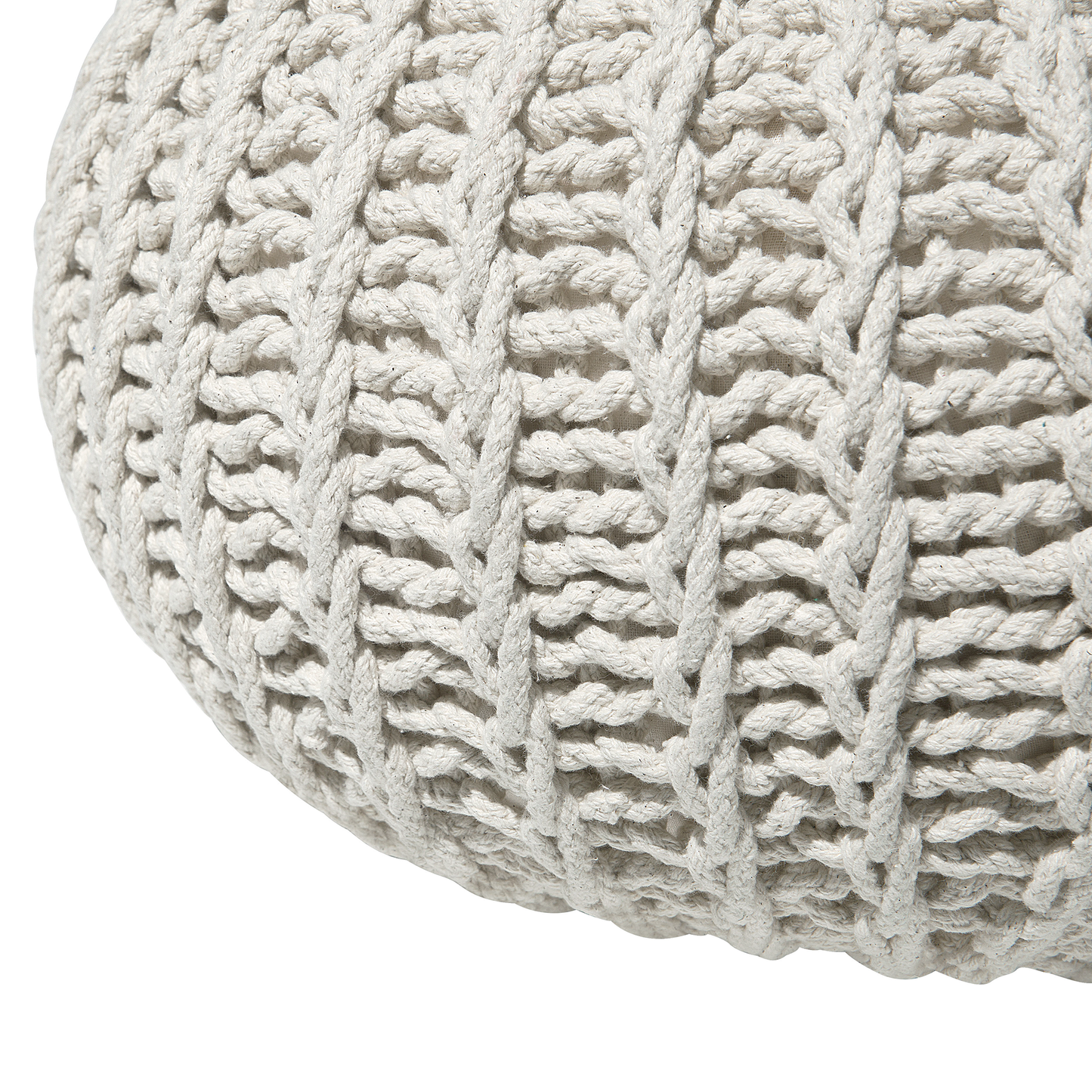 Pouf beige ⌀ 50 cm CONRAD II
