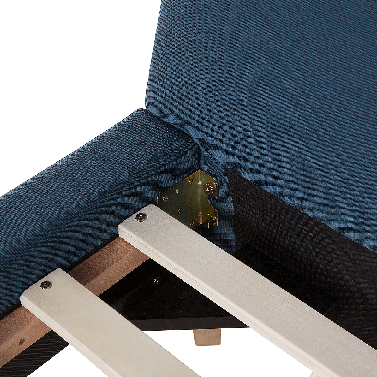 Polsterbett Leinenoptik dunkelblau Lattenrost 180 x 200 cm VIENNE