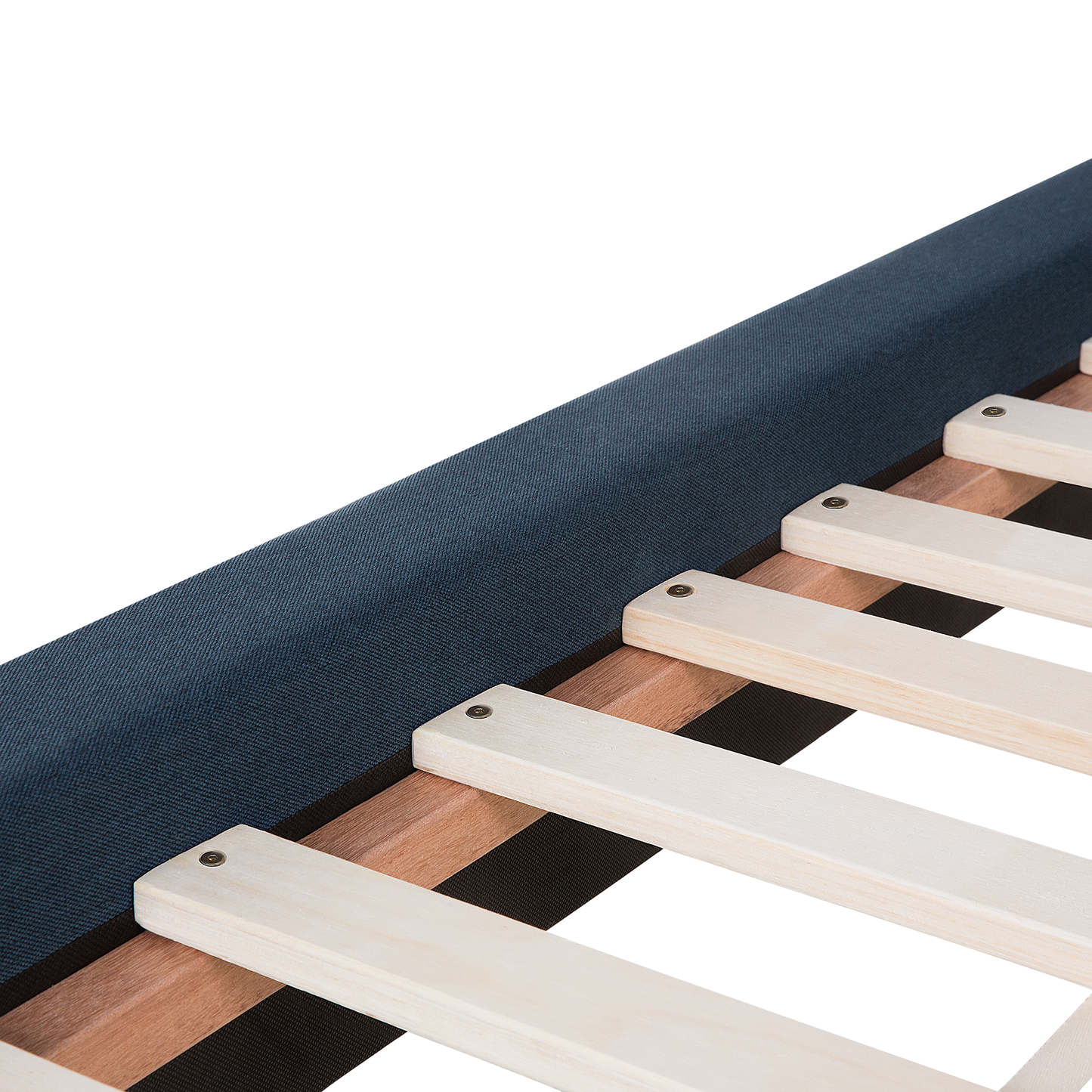 Polsterbett Leinenoptik dunkelblau Lattenrost 180 x 200 cm VIENNE