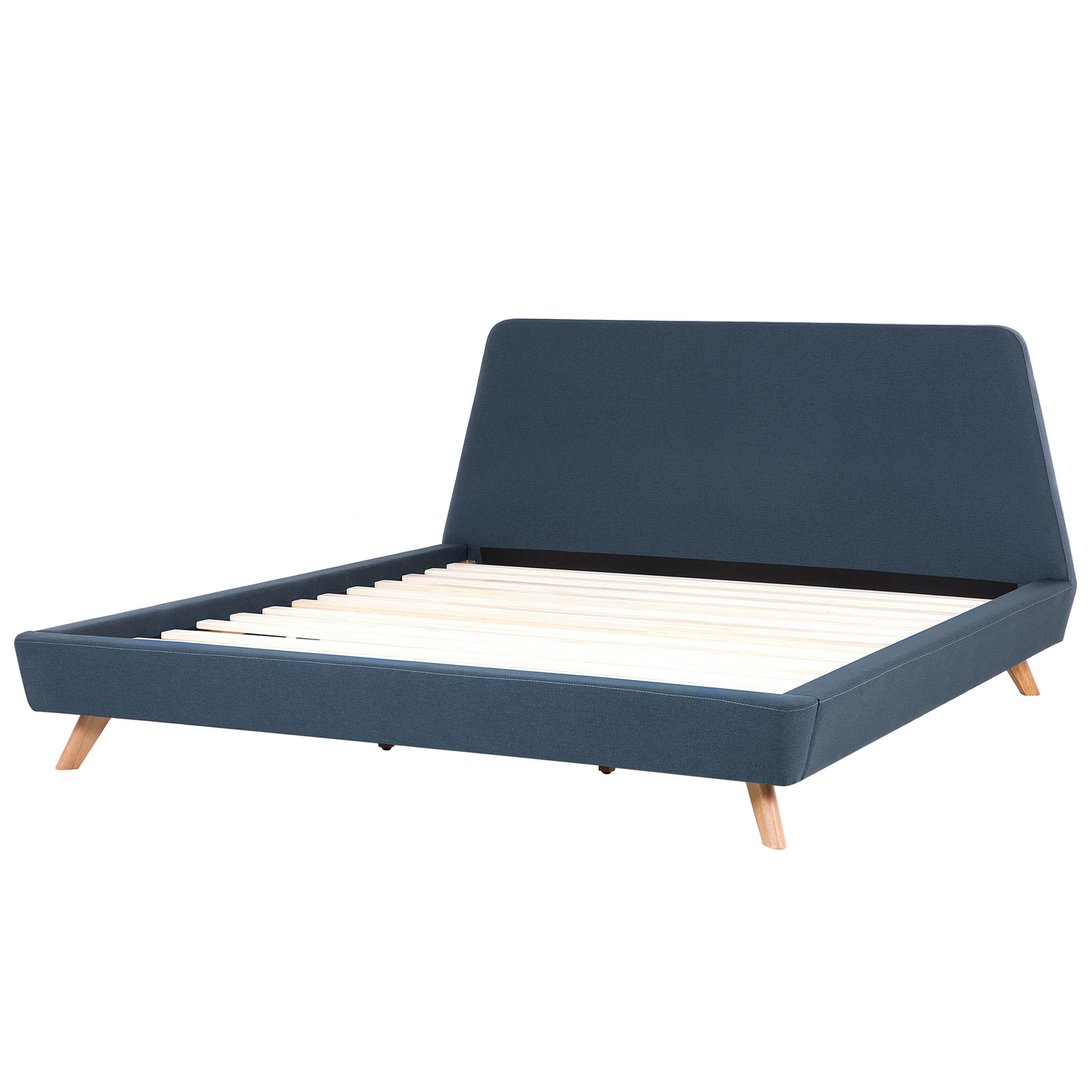 Polsterbett Leinenoptik dunkelblau Lattenrost 180 x 200 cm VIENNE