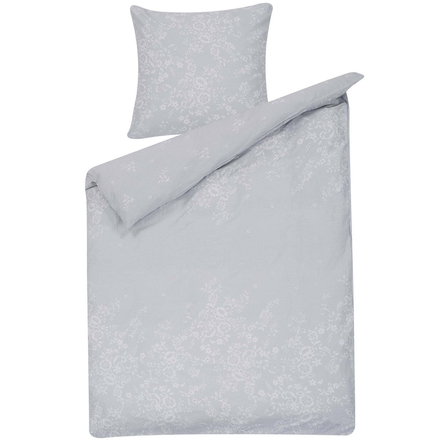 Bettwäsche-Set MORNINGSIDE Baumwollsatin 135 x 200 cm Grau