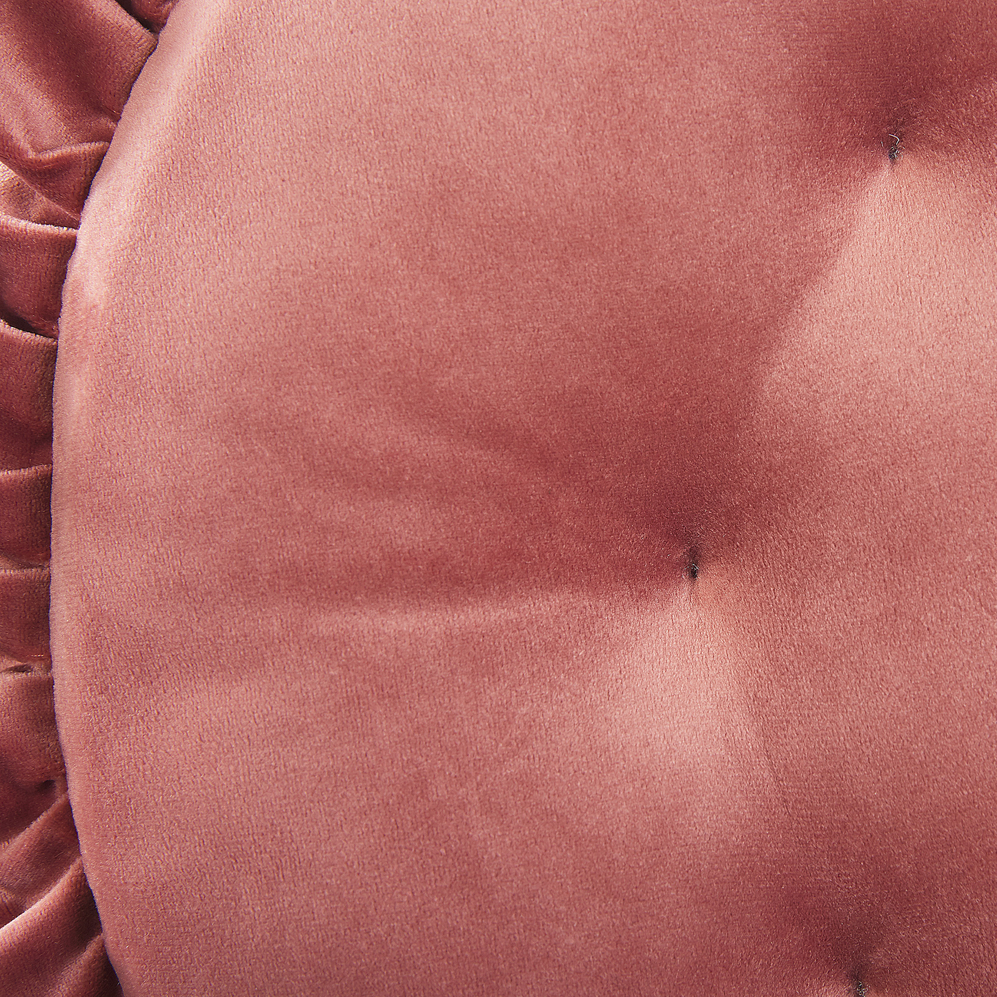 Sitzkissen für Stuhl Samtstoff rosa mit Rüschen ø 40 cm KALANCHOE