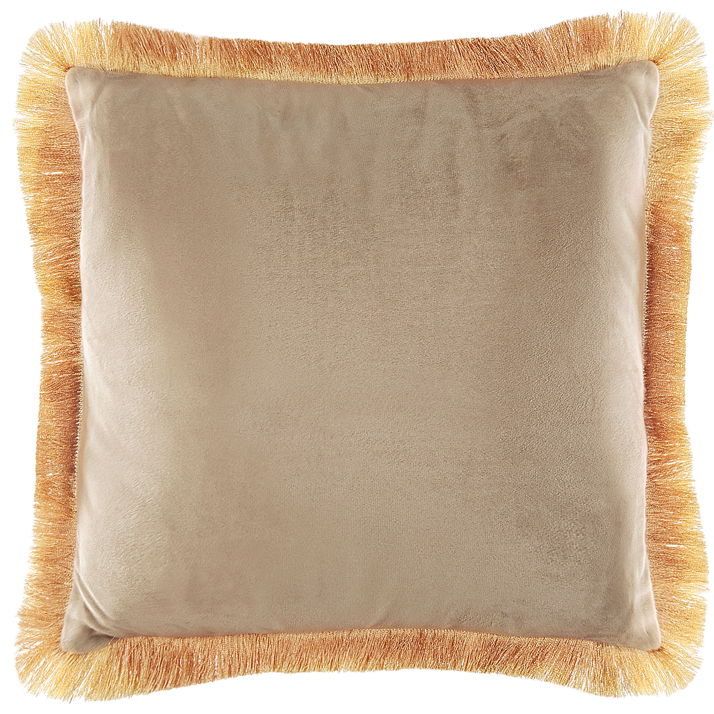 Dekokissen 2er Set POTHOS Samtstoff 45 x 45 cm Beige Ohne Muster