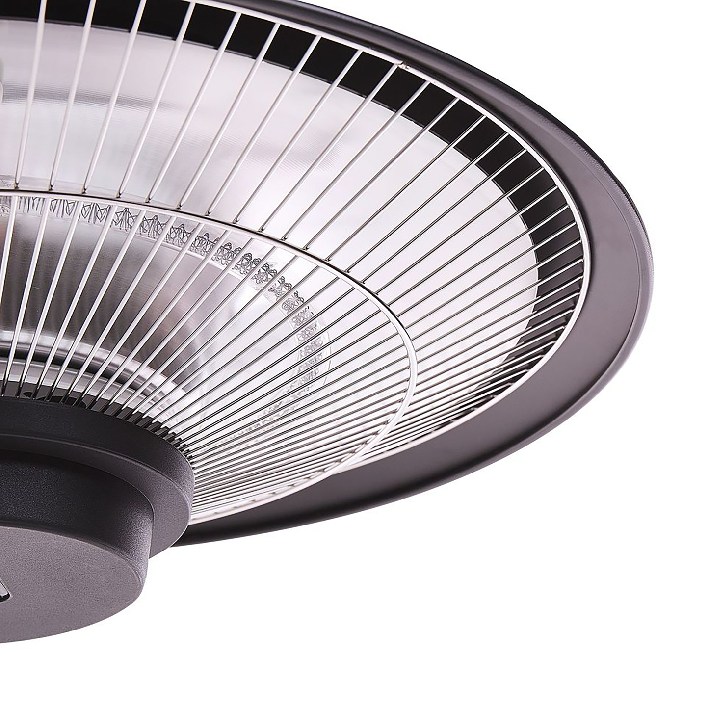 Infrarot-Deckenheizstrahler MERAPI 1'500 W mit Fernbedienung Schwarz