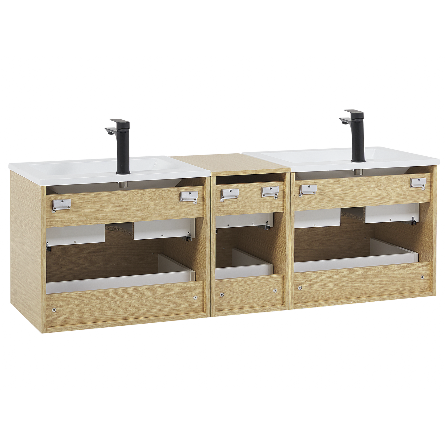 Badmöbel Set heller Holzfarbton MADRID