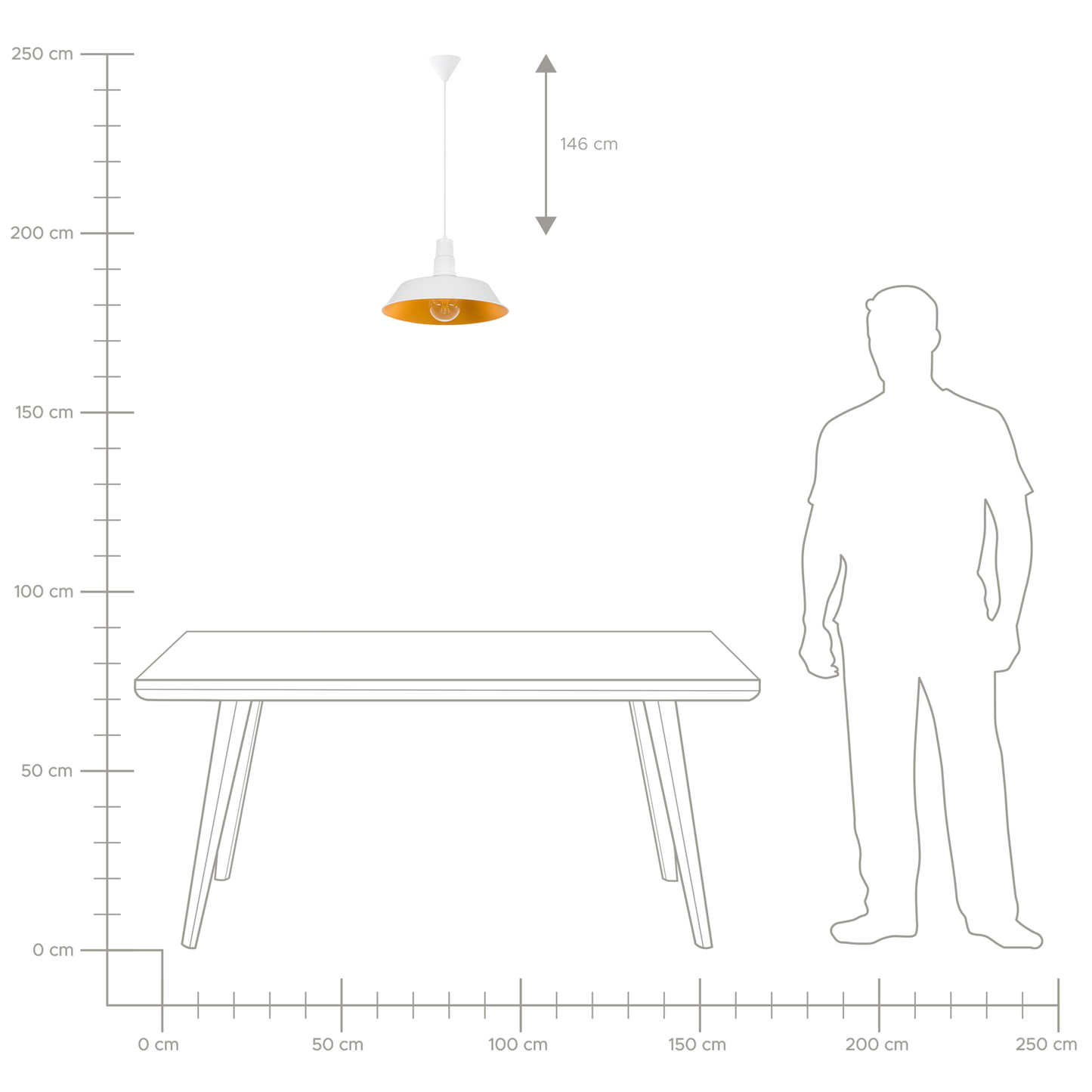 Hängelampe BAYOU Metall Weiss
