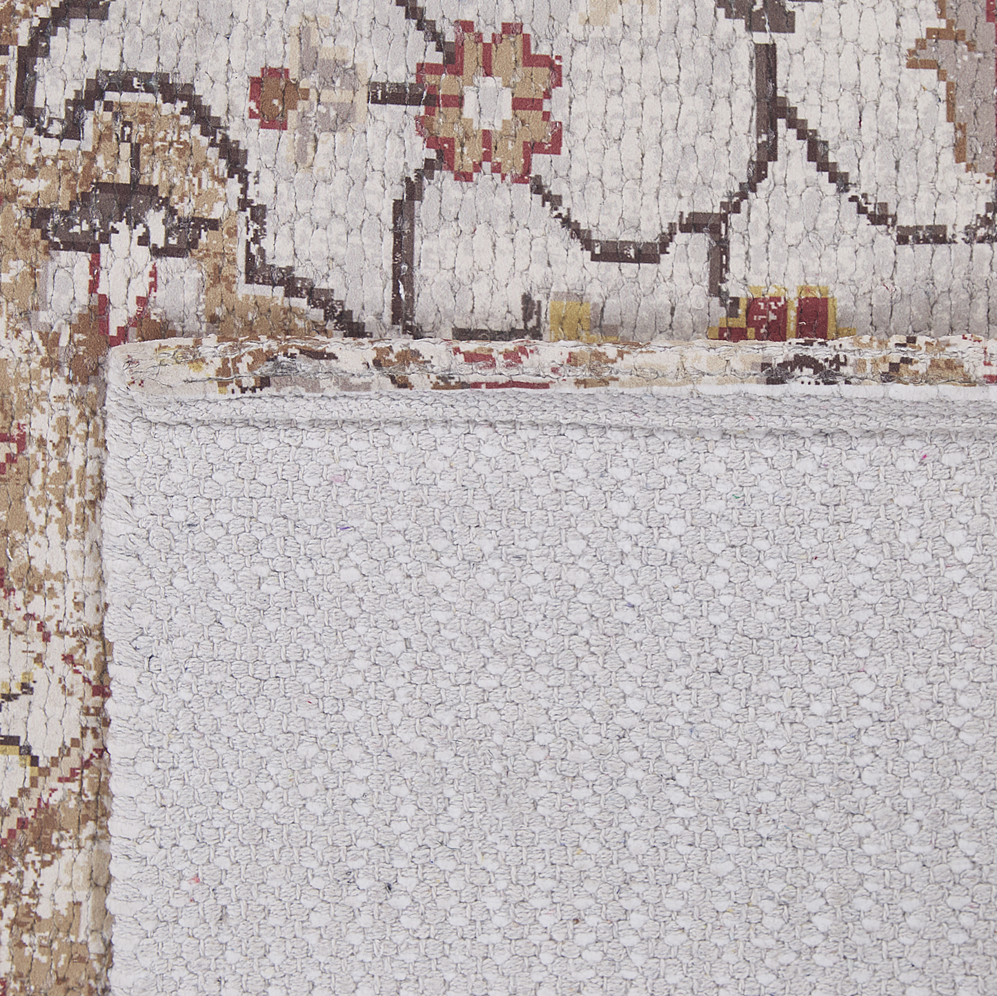 Teppich beige / braun 150 x 230 cm Blumenmuster Kurzflor KATTAKKADA