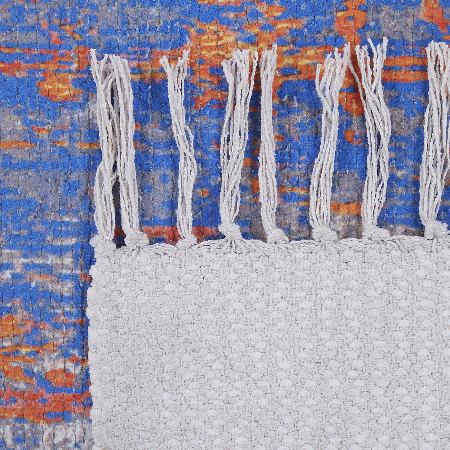 Teppich mehrfarbig 140 x 200 cm abstraktes Muster Fransen Kurzflor ACARLAR