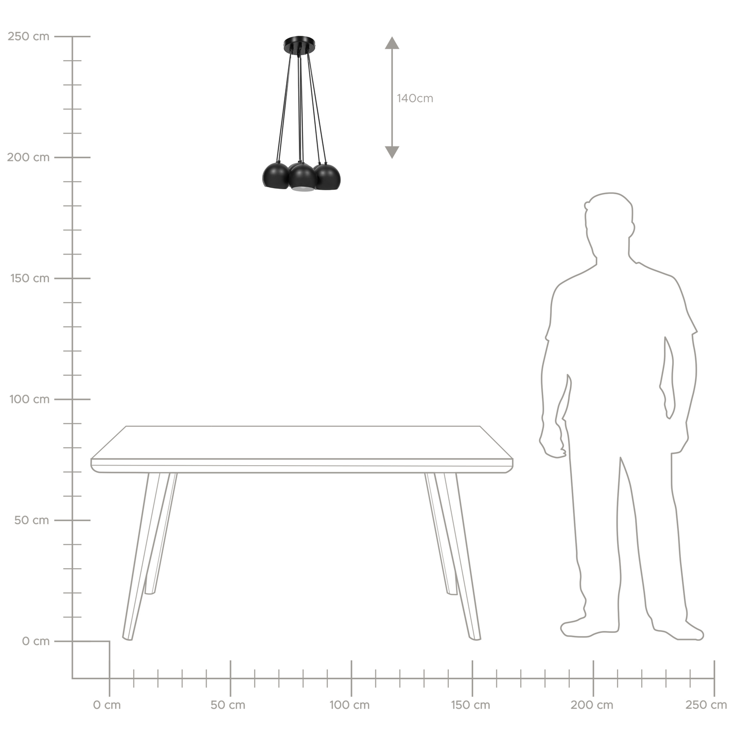 Hängelampe OLZA Metall Schwarz