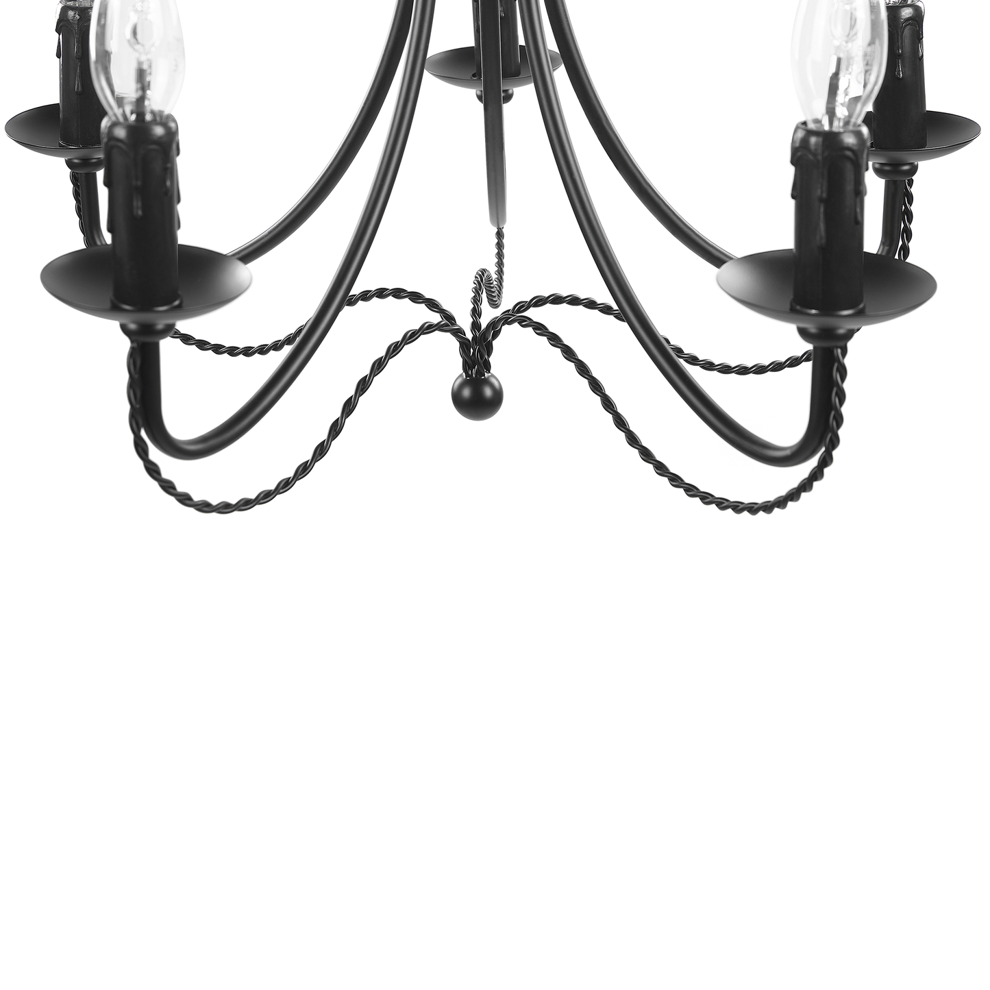 Kronleuchter Metall schwarz 5-flammig DABUS