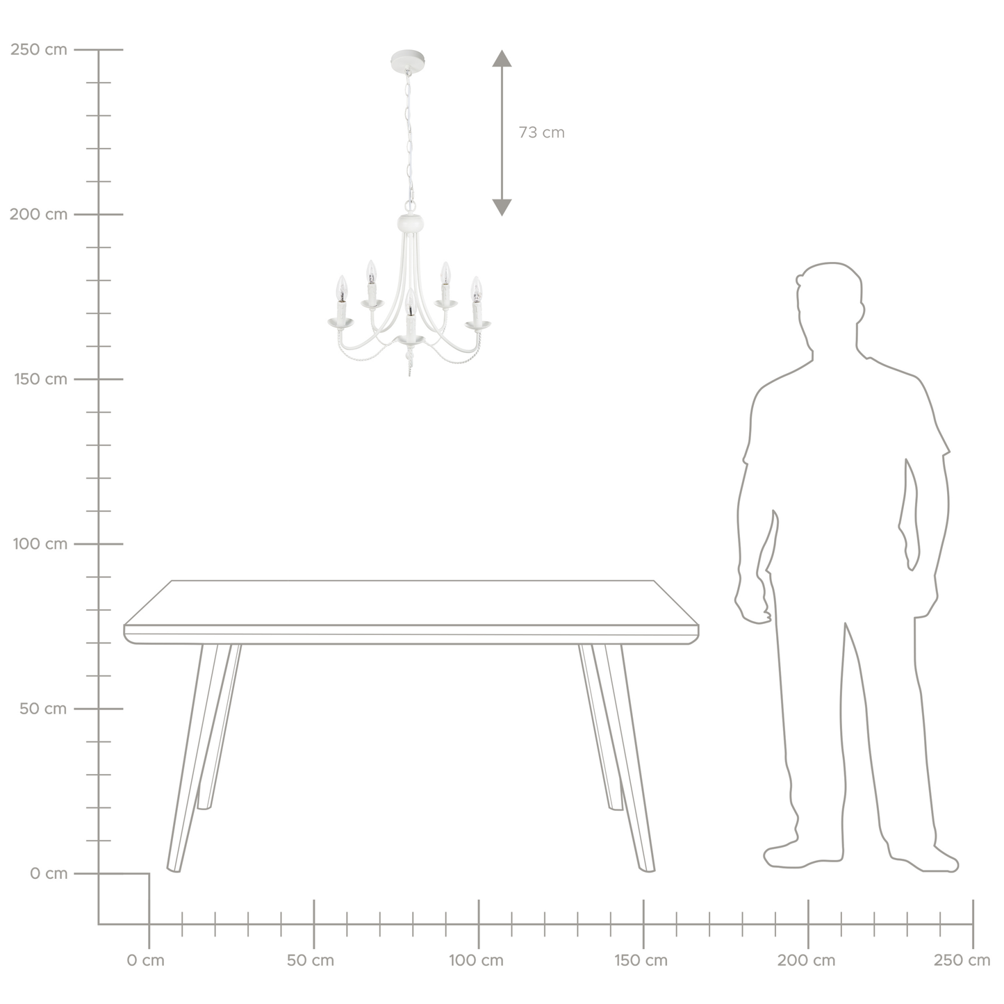 Kronleuchter DABUS Metall Weiss