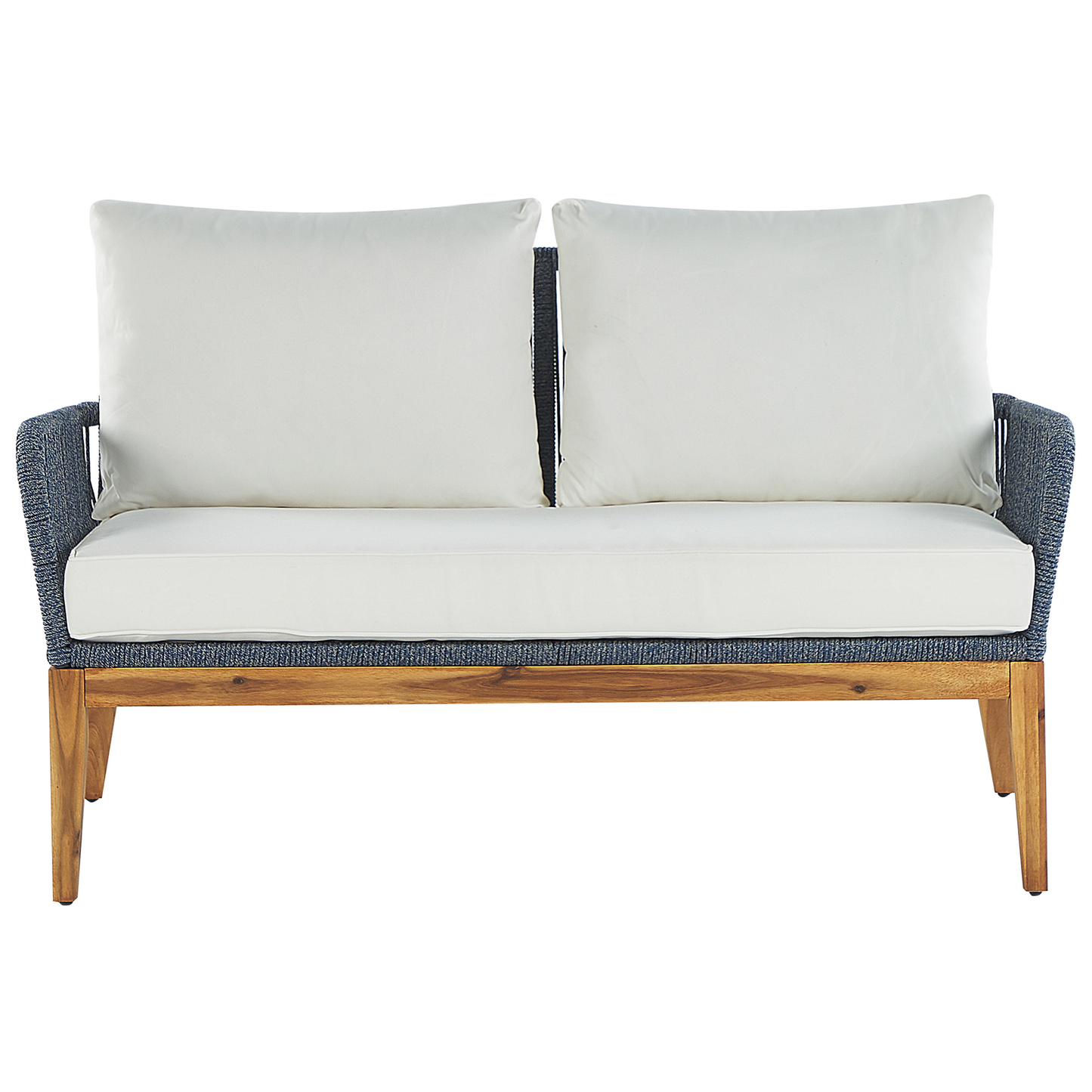 Lounge Set mit Tisch 4-Sitzer MERANO Akazienholz Cremeweiss